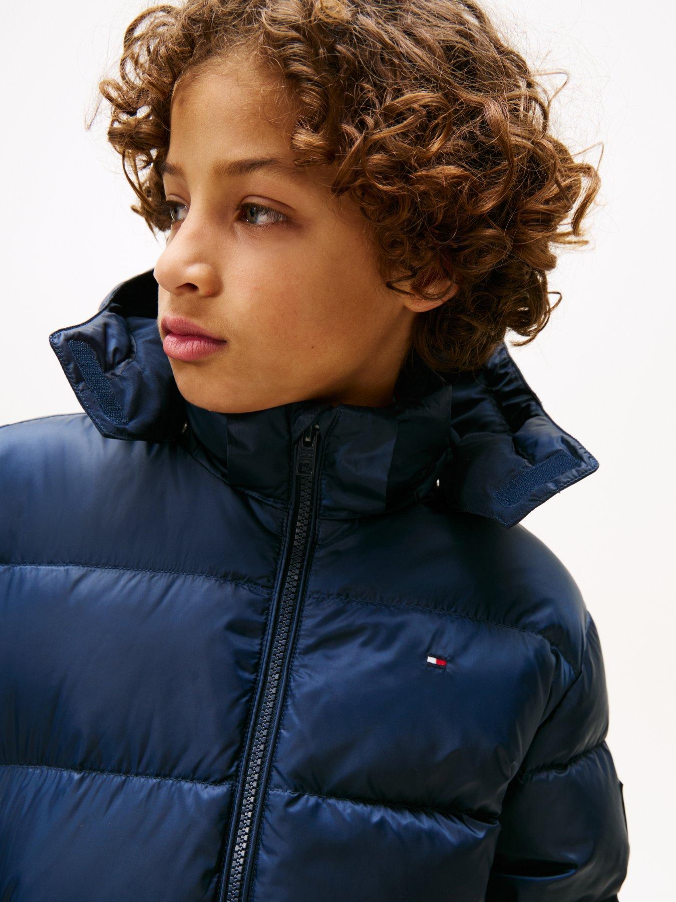 Image 4 of 5 of Tommy Hilfiger Boys Essential Puffer Jacket - Dark Blue