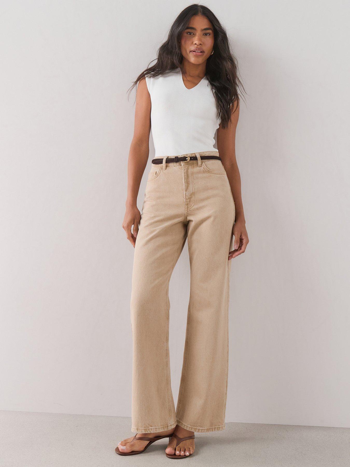 The Very Collection Women's Relaxed Straight Leg Jeans - Beige