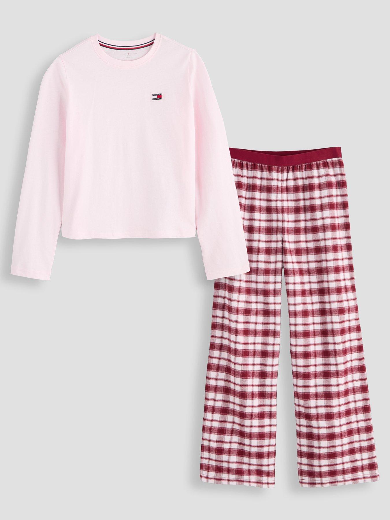 Image 1 of 4 of Tommy Hilfiger Girls Long Sleeve Pyjama Set - Pink