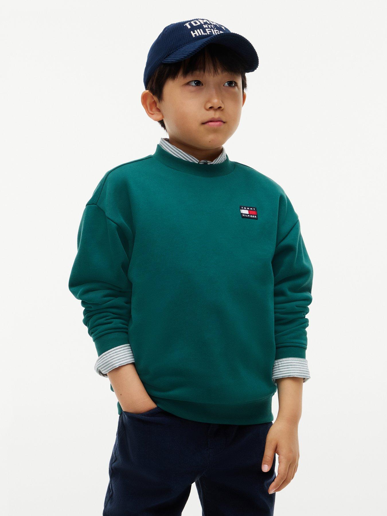 Tommy Hilfiger Flag Logo Crew Neck Sweatshirt - Rural Green