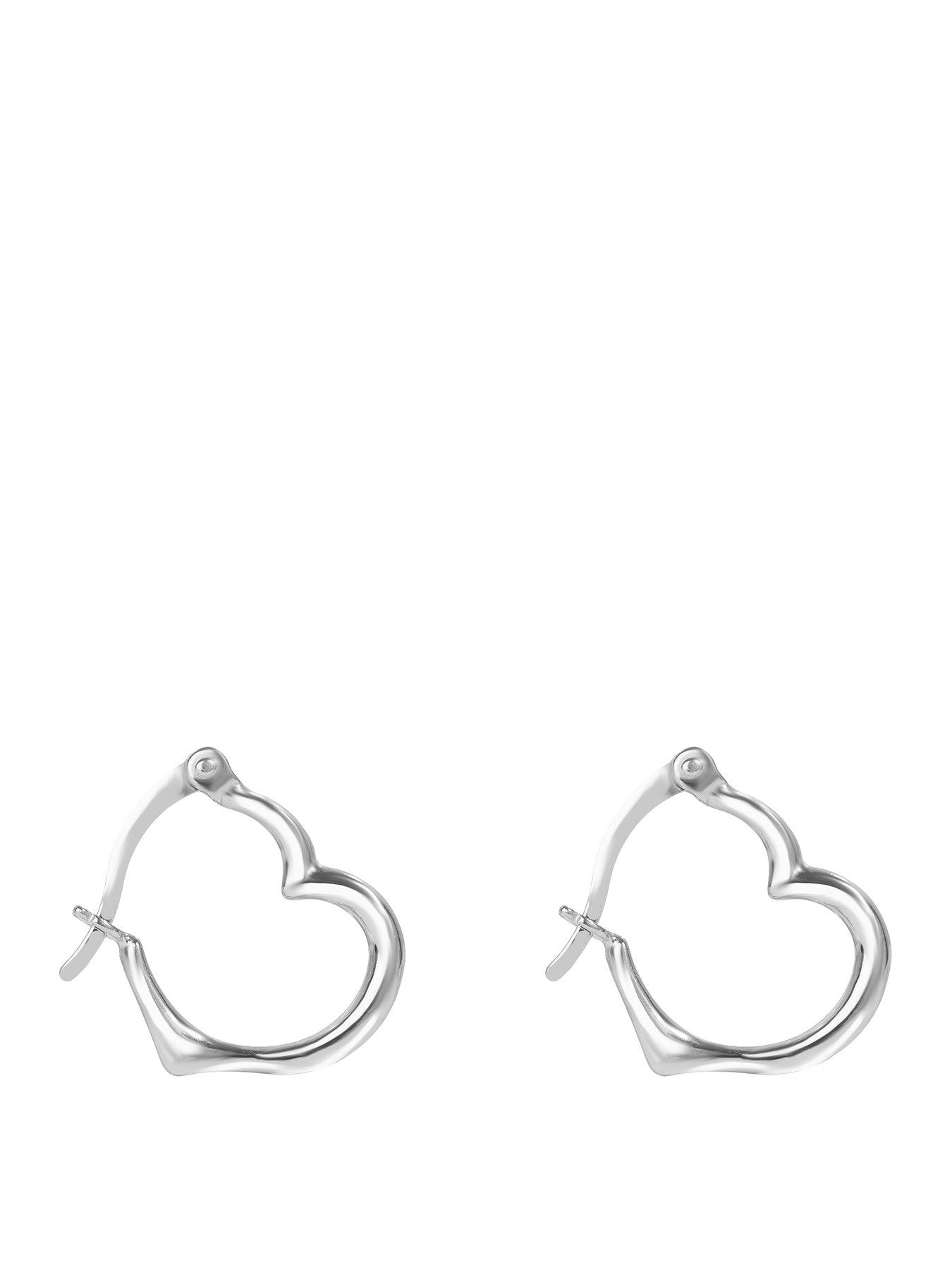 Seol + Gold Sterling Silver Plain Heart Hoops