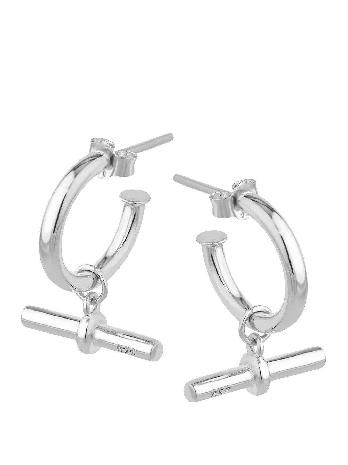 Seol + Gold Sterling Silver T-Bar Hoops