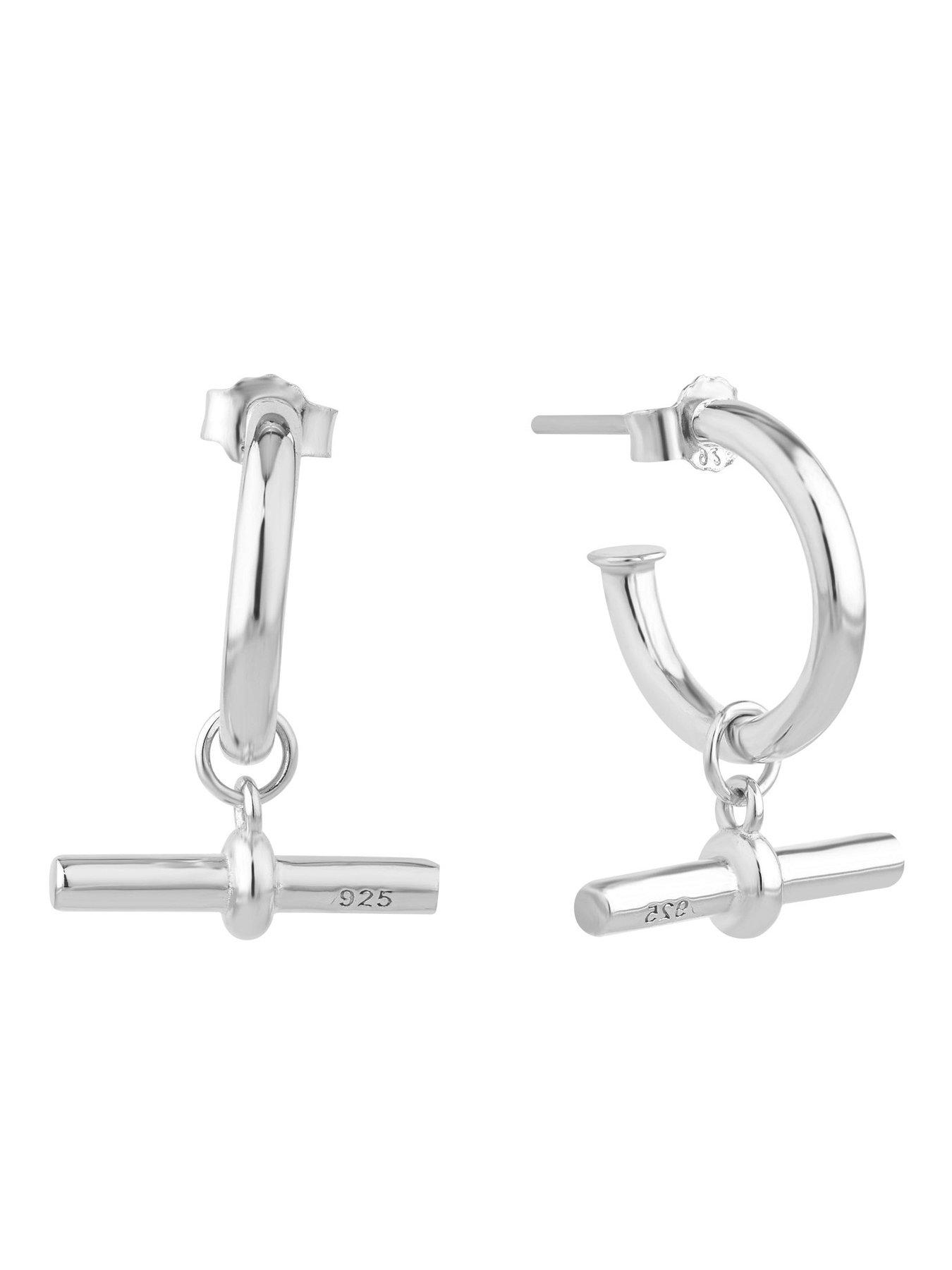 Image 3 of 5 of Seol + Gold Sterling Silver T-Bar Hoops