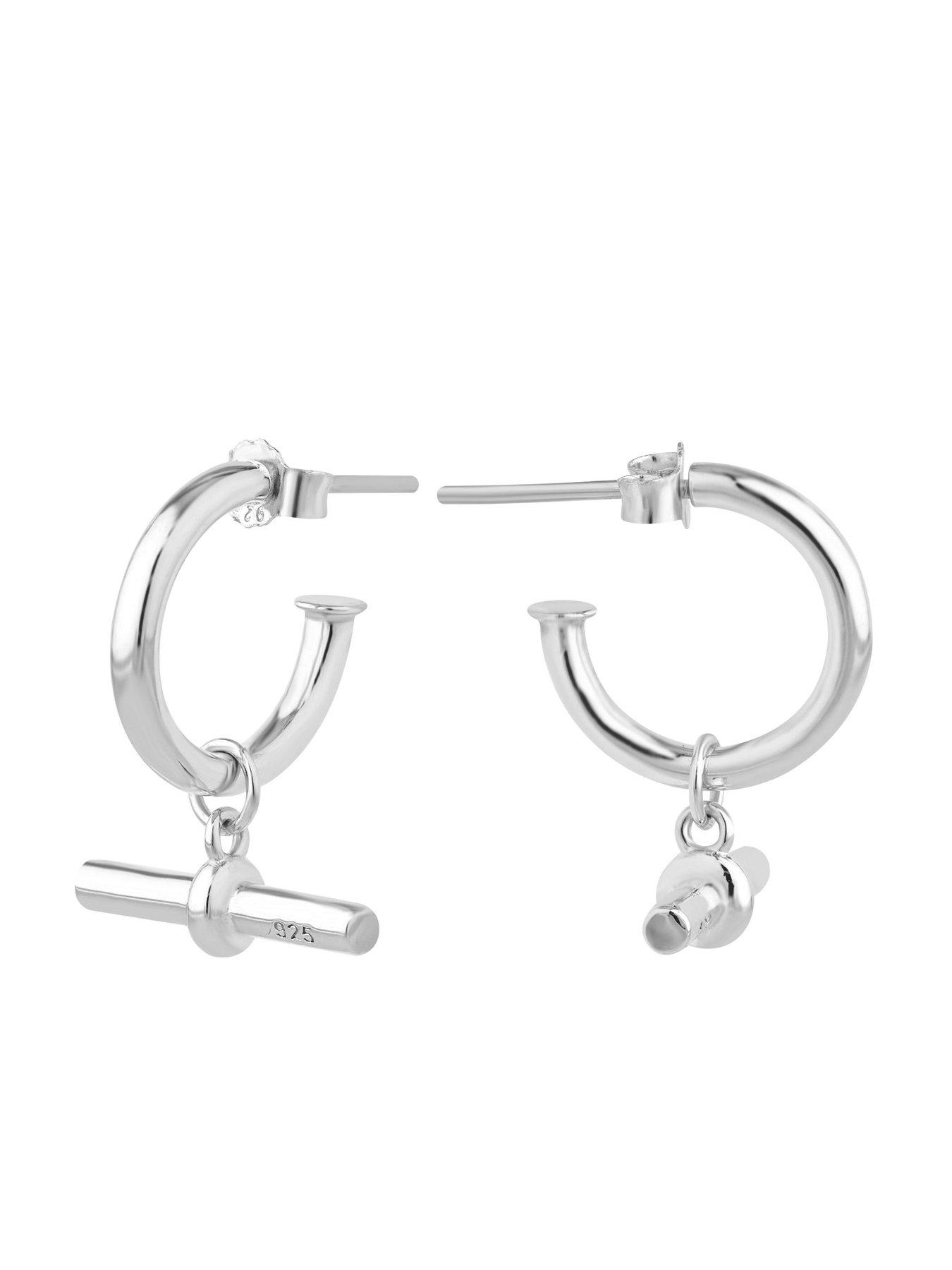 Image 4 of 5 of Seol + Gold Sterling Silver T-Bar Hoops
