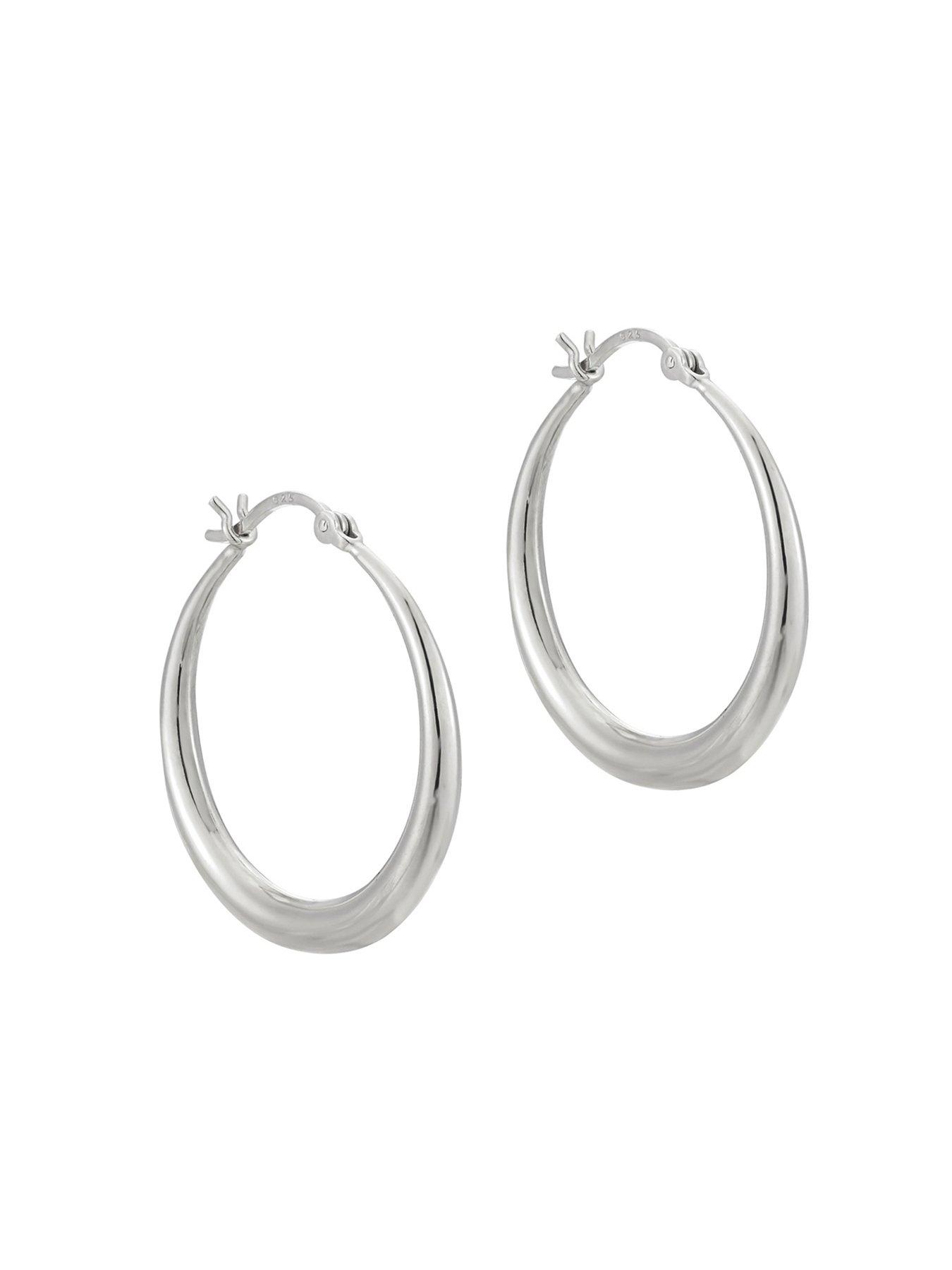 Image 2 of 4 of Seol + Gold Sterling Silver Medium Asymmetric Creole Hoops