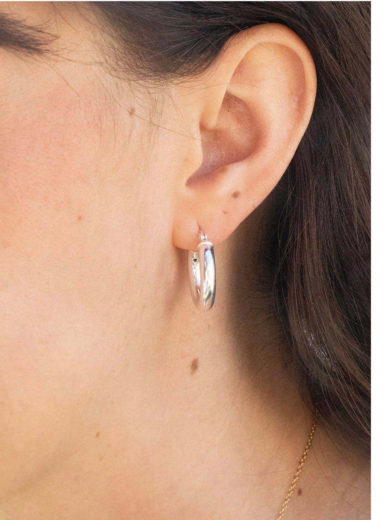 Image 1 of 6 of Seol + Gold Sterling Silver Thick Creole Hoops