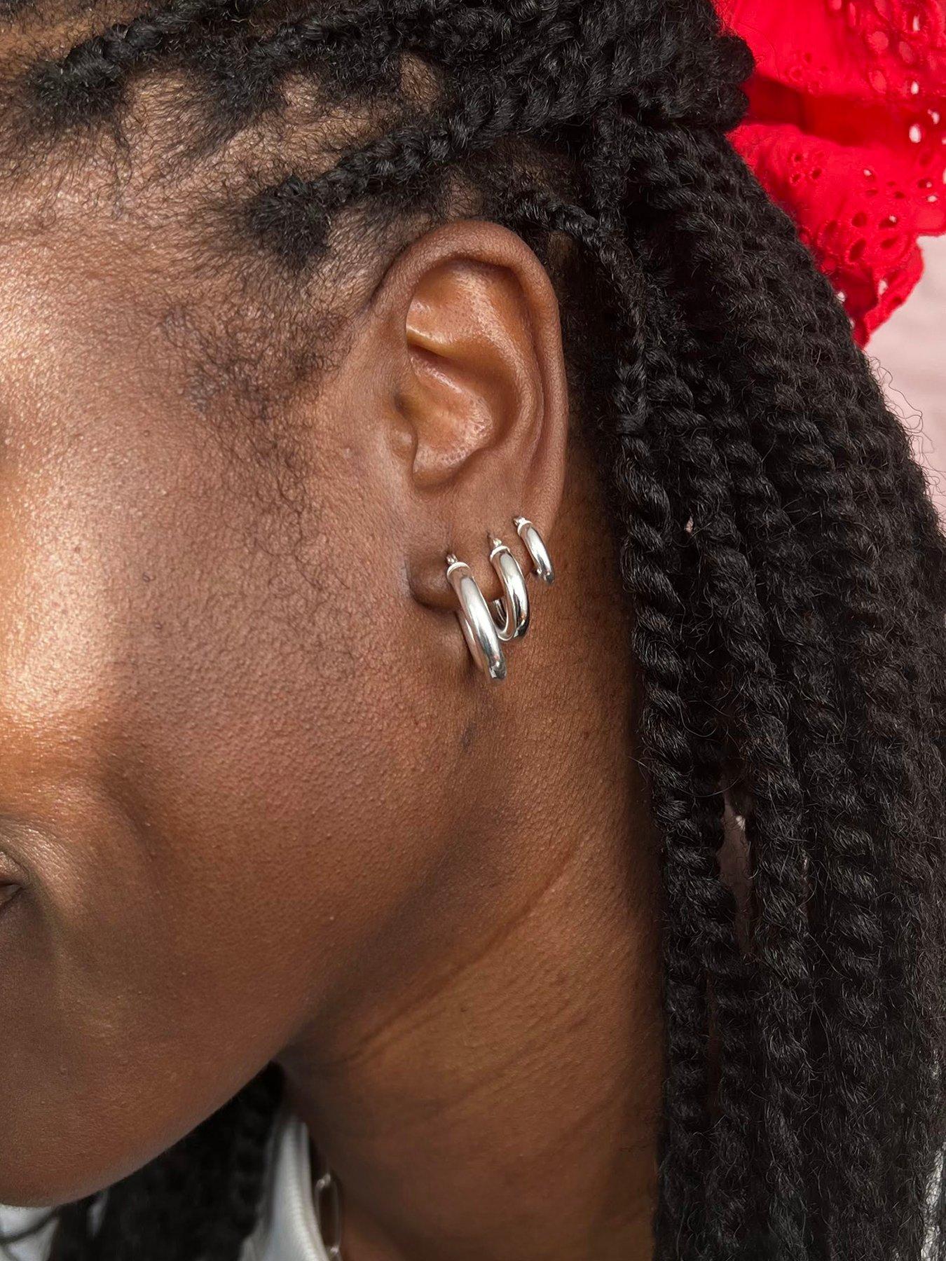Image 4 of 6 of Seol + Gold Sterling Silver Thick Creole Hoops