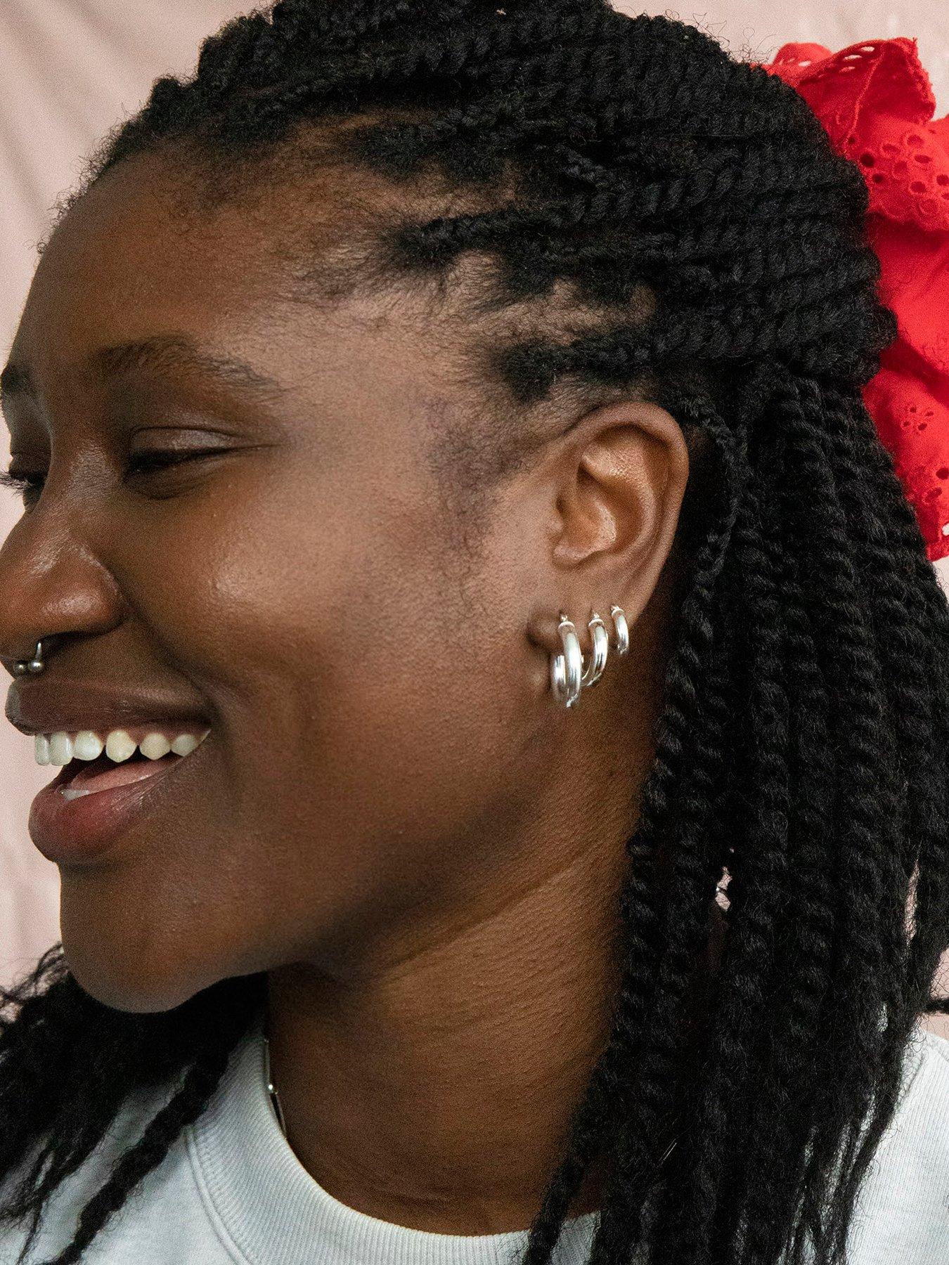 Image 5 of 6 of Seol + Gold Sterling Silver Thick Creole Hoops