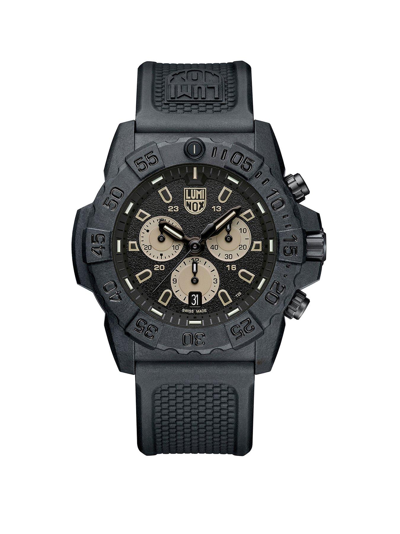 Luminox Navy Seal 3580 Series 45mm Black Gold Dial Black Strap