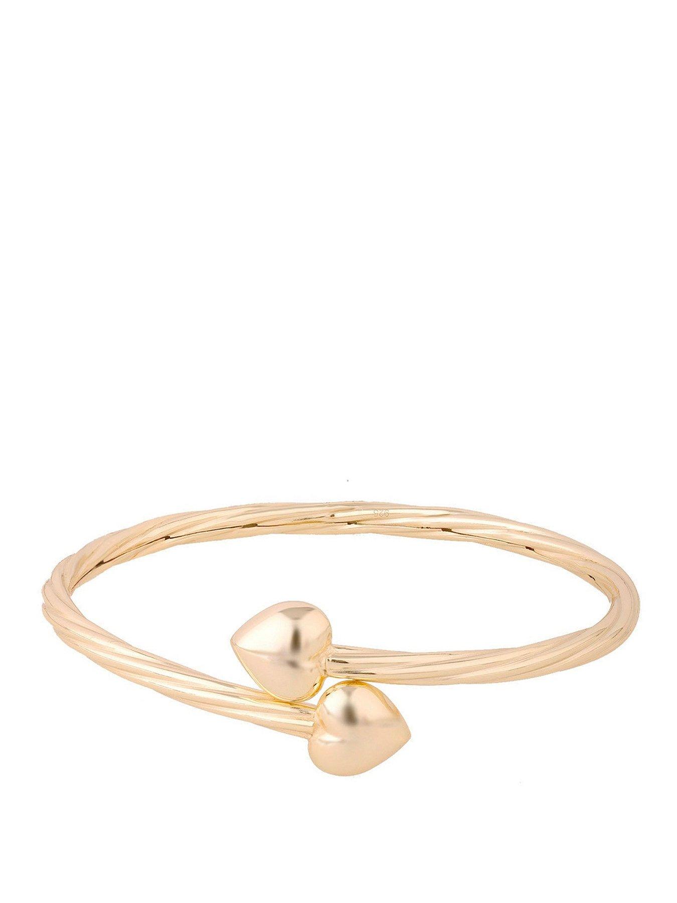 Image 1 of 5 of Seol + Gold 18ct Gold Plated Puffy Heart Torque Bangle