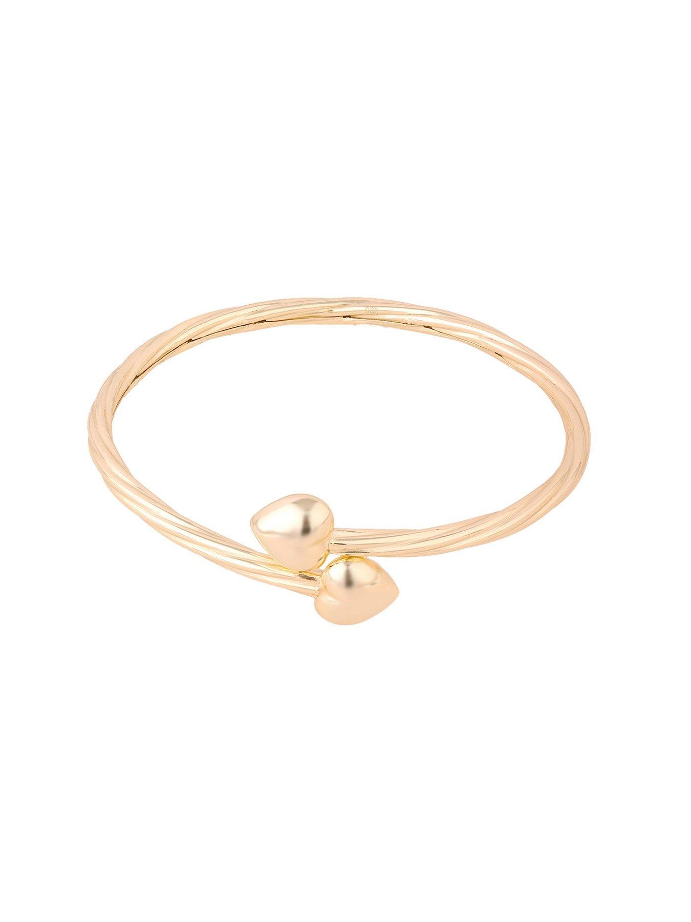 Image 3 of 5 of Seol + Gold 18ct Gold Plated Puffy Heart Torque Bangle
