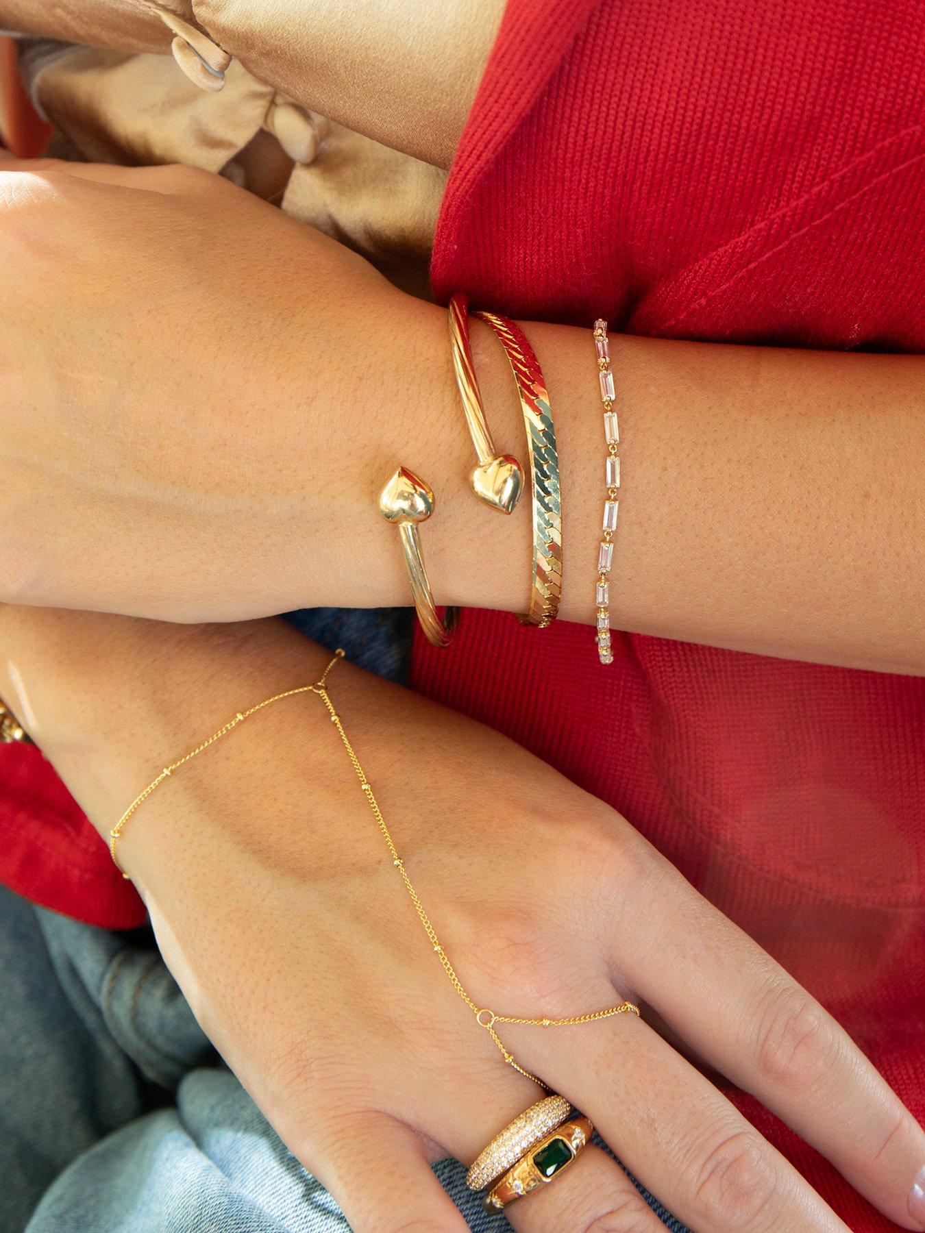 Image 4 of 5 of Seol + Gold 18ct Gold Plated Puffy Heart Torque Bangle
