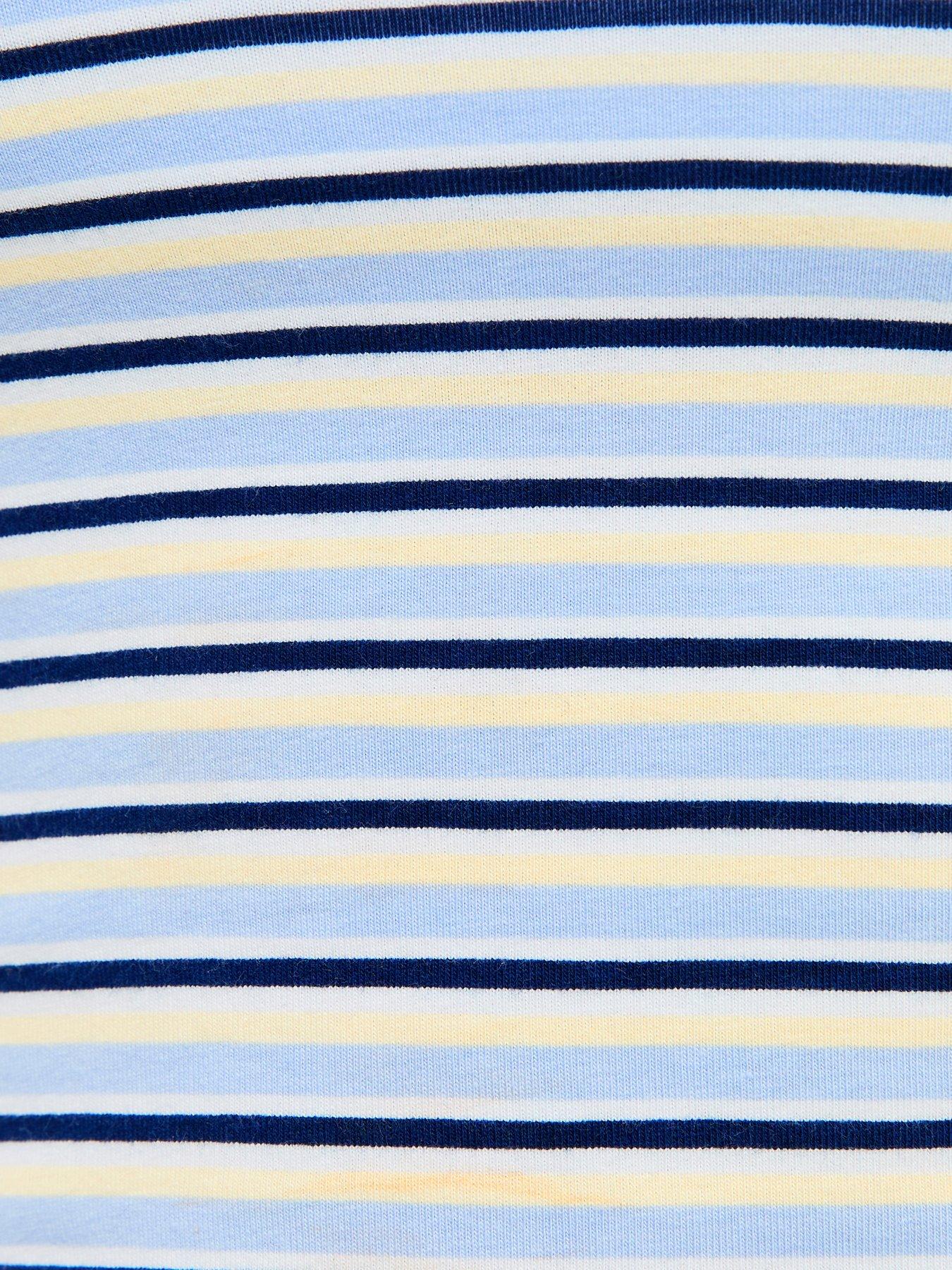 Image 5 of 5 of New Look 915 Girls Cotton Rich Striped Jersey Halter Neck Top - Blue