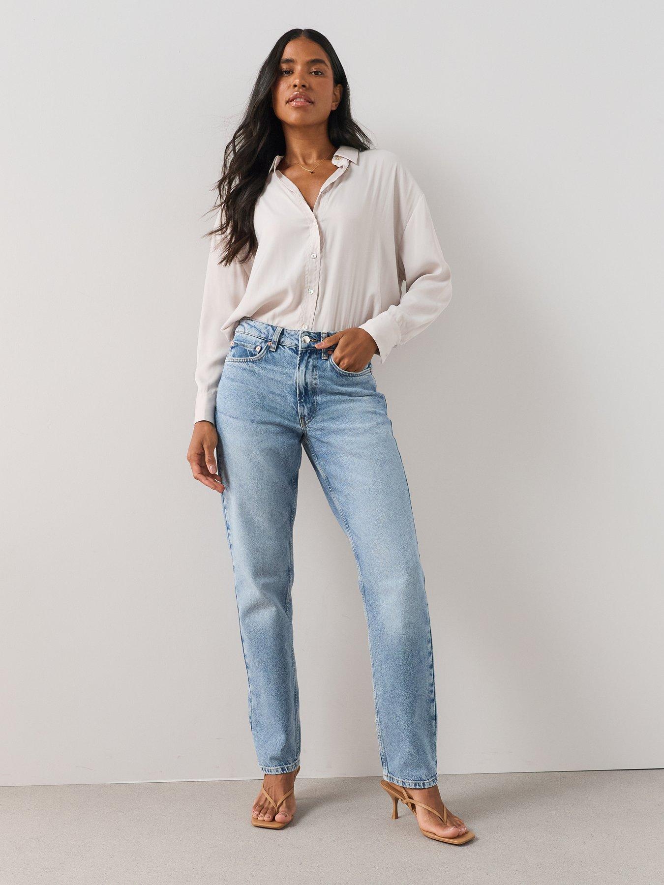 The Very Collection 90s Fit Straight Leg Jeans - Mid Wash