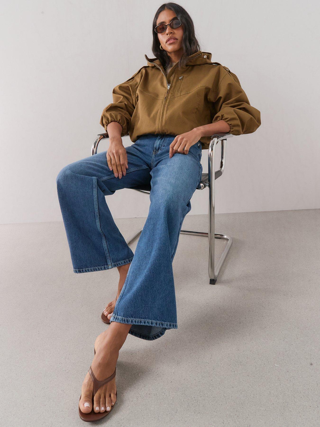 Image 3 of 7 of The Very Collection High Waist Soft Wide Leg Jeans - Mid Wash