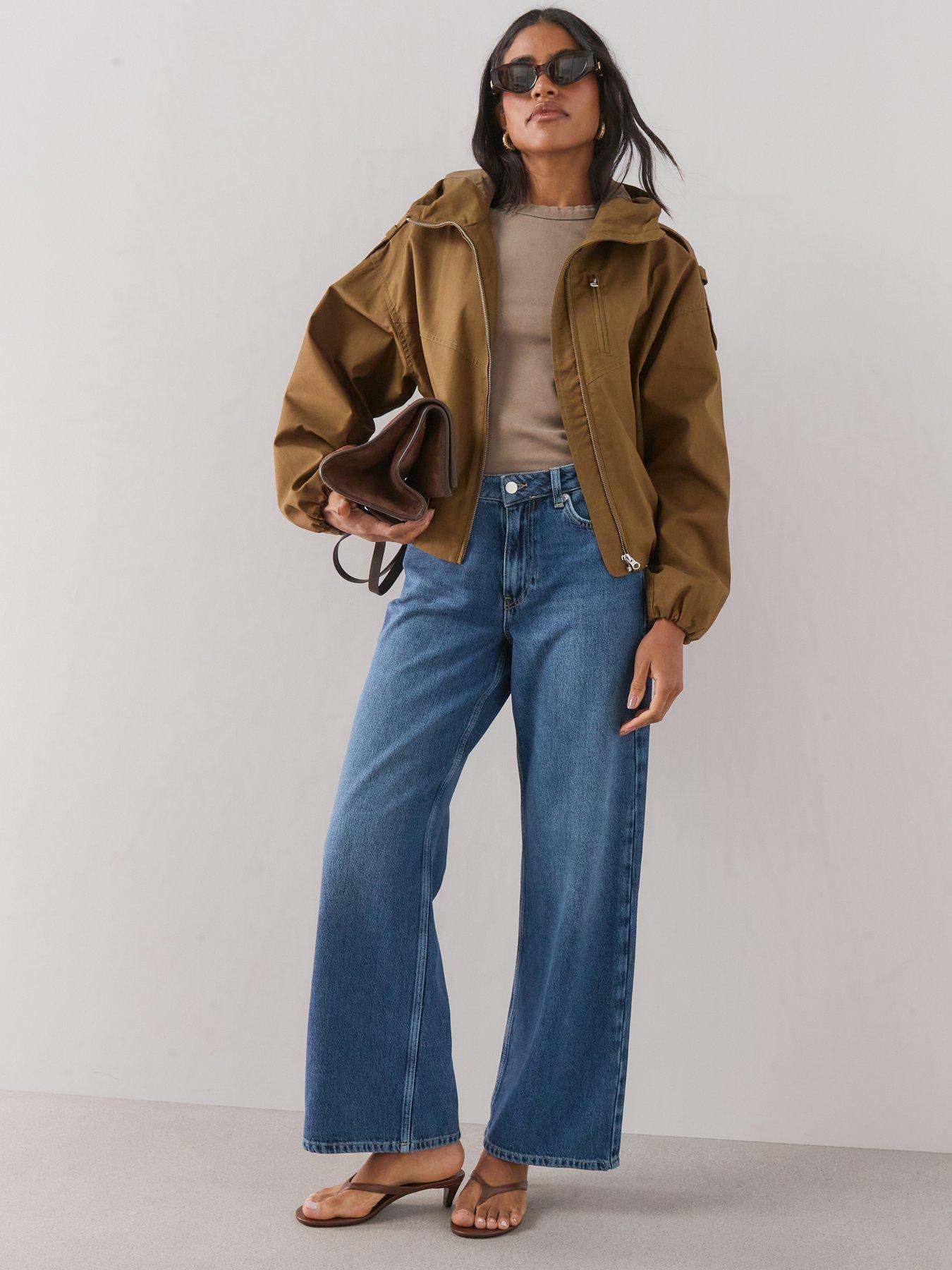 Image 5 of 7 of The Very Collection High Waist Soft Wide Leg Jeans - Mid Wash