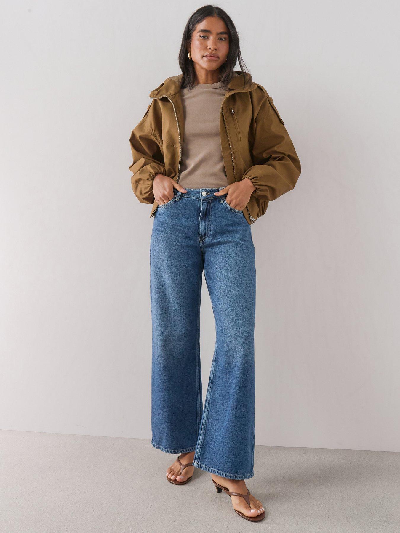 Image 6 of 7 of The Very Collection High Waist Soft Wide Leg Jeans - Mid Wash