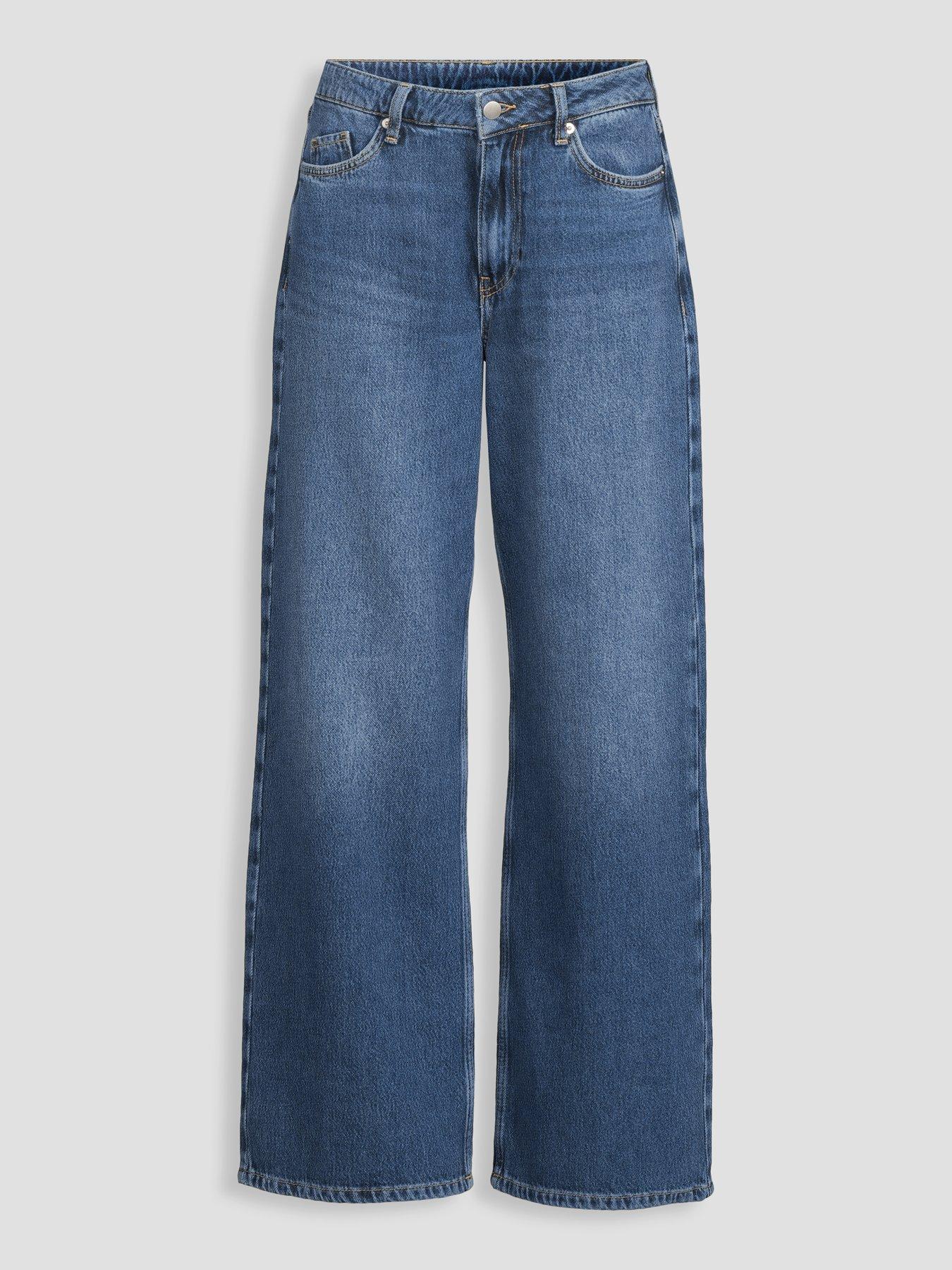 Image 7 of 7 of The Very Collection High Waist Soft Wide Leg Jeans - Mid Wash