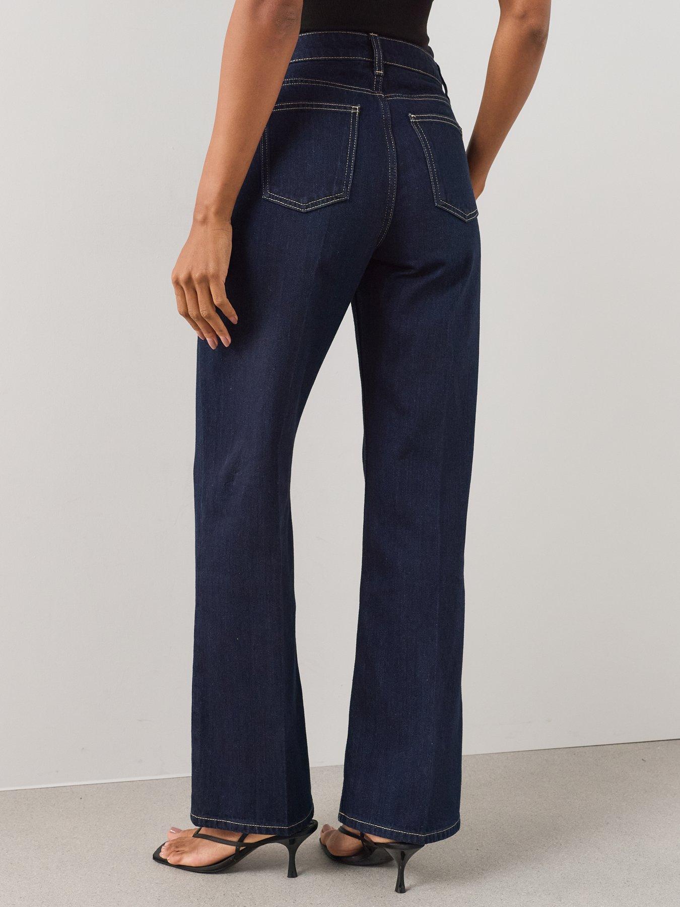 Image 2 of 6 of The Very Collection Crease Front Slim Wide Co-Ord Jeans - Dark Wash