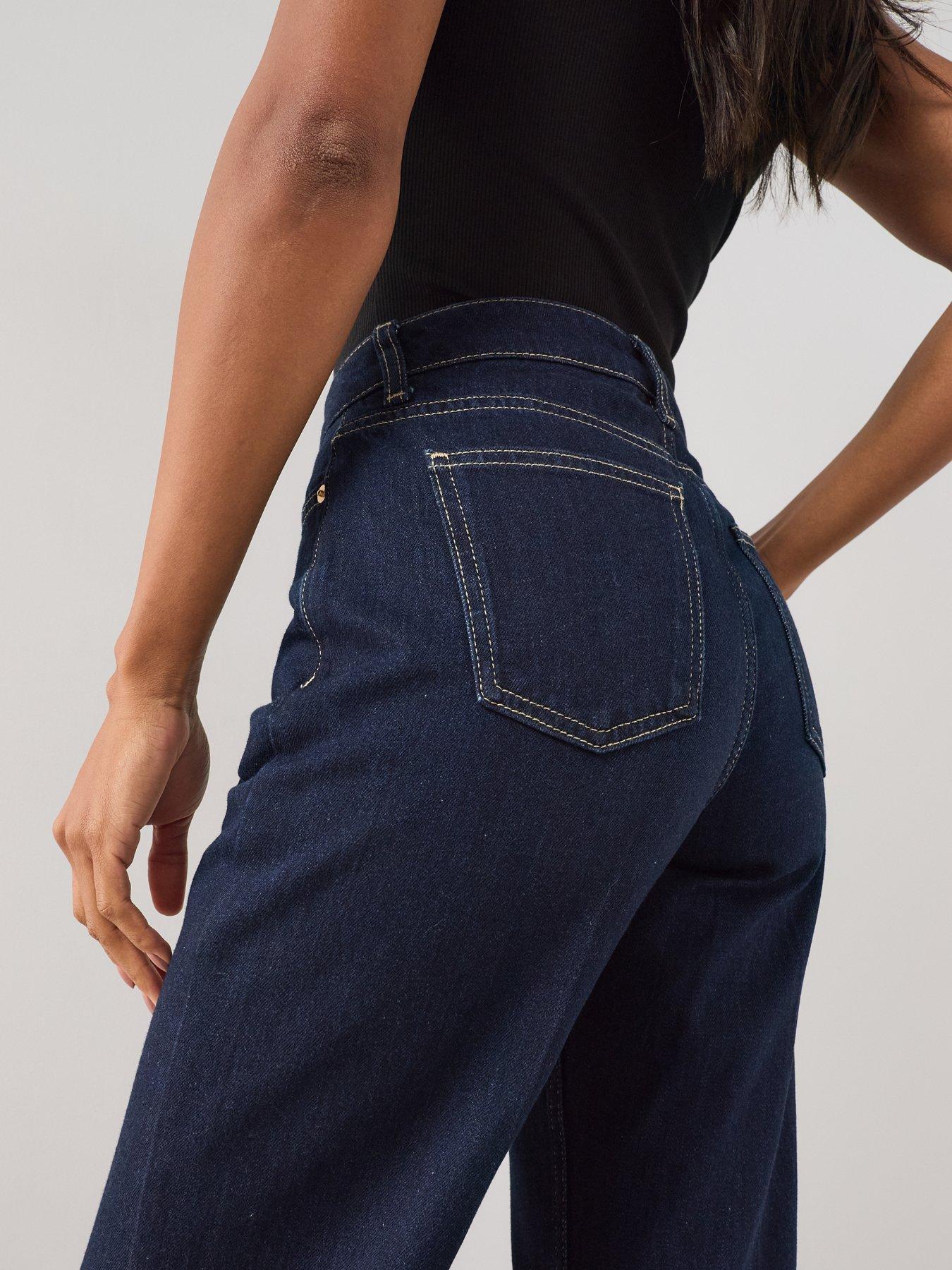 Image 6 of 6 of The Very Collection Crease Front Slim Wide Co-Ord Jeans - Dark Wash