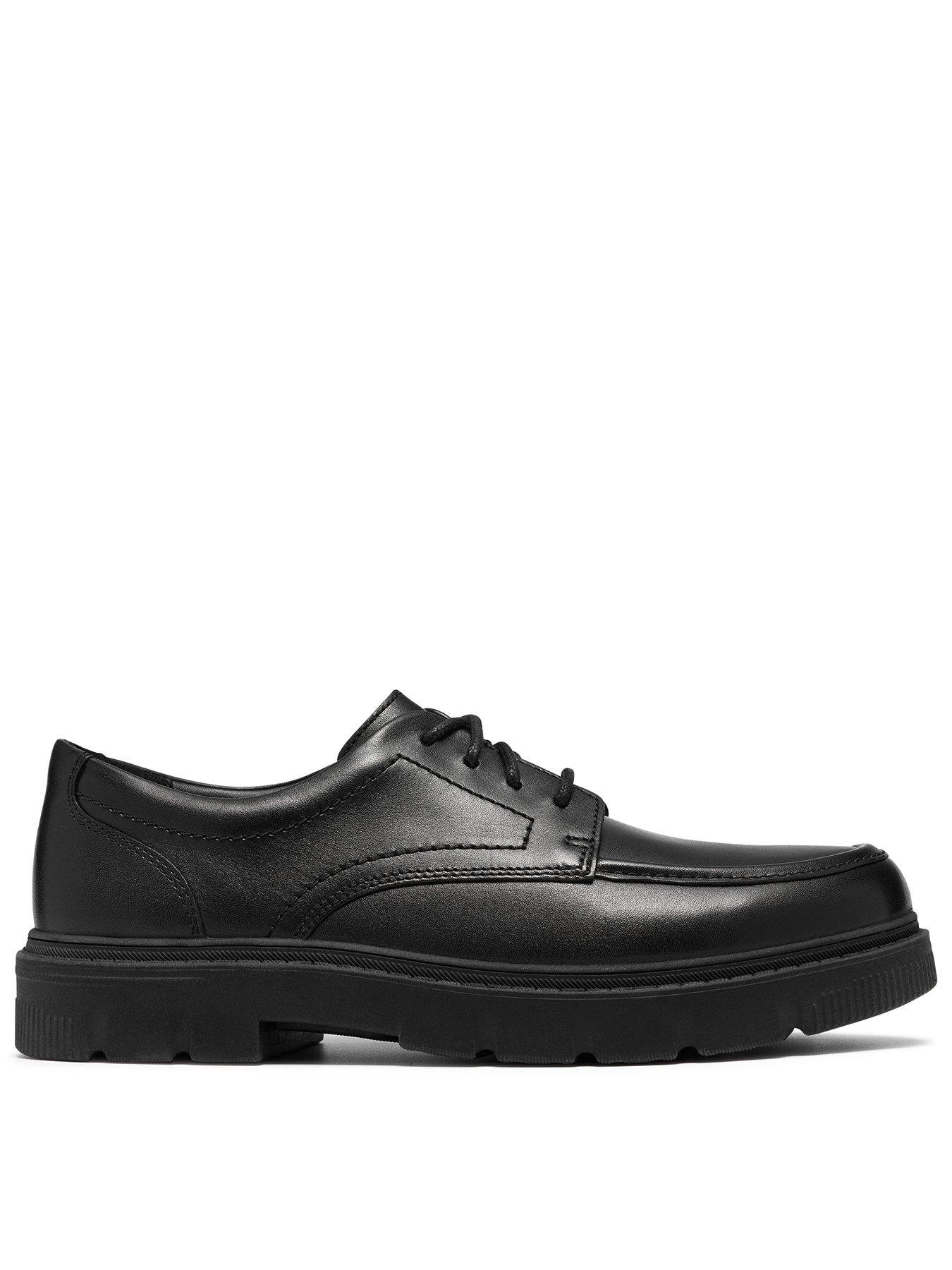 Image 1 of 6 of Clarks Youth Lorcam Lane Lace-up Leather Trainer - Black