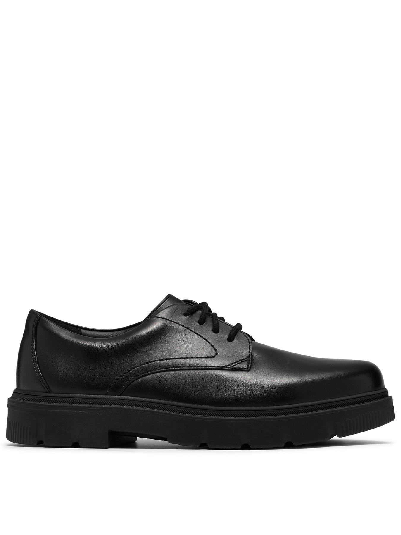 Clarks Youth Lorcam Walk Lace-up Leather Shoe - Black