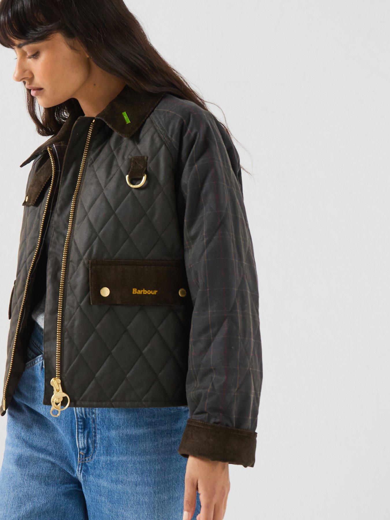 Barbour Tartan Reimagined Icons Tartan Quilted Spey Wax Jacket - Green