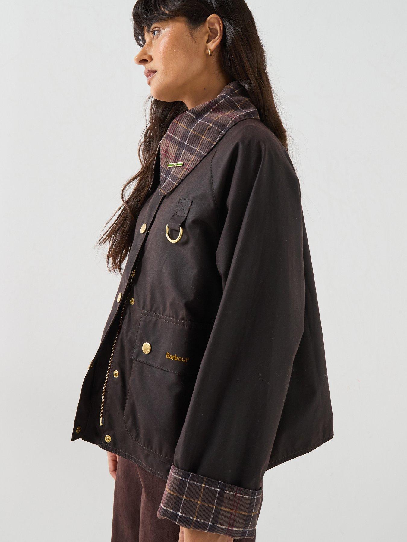 Barbour Icons Tartan Collar Spey Wax Jacket - Brown