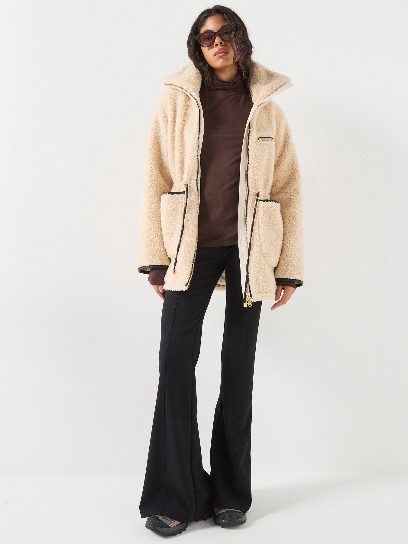 Image 3 of 6 of Barbour International Womens Drawcord Waist Funnel Neck Fleece Jacket - Black