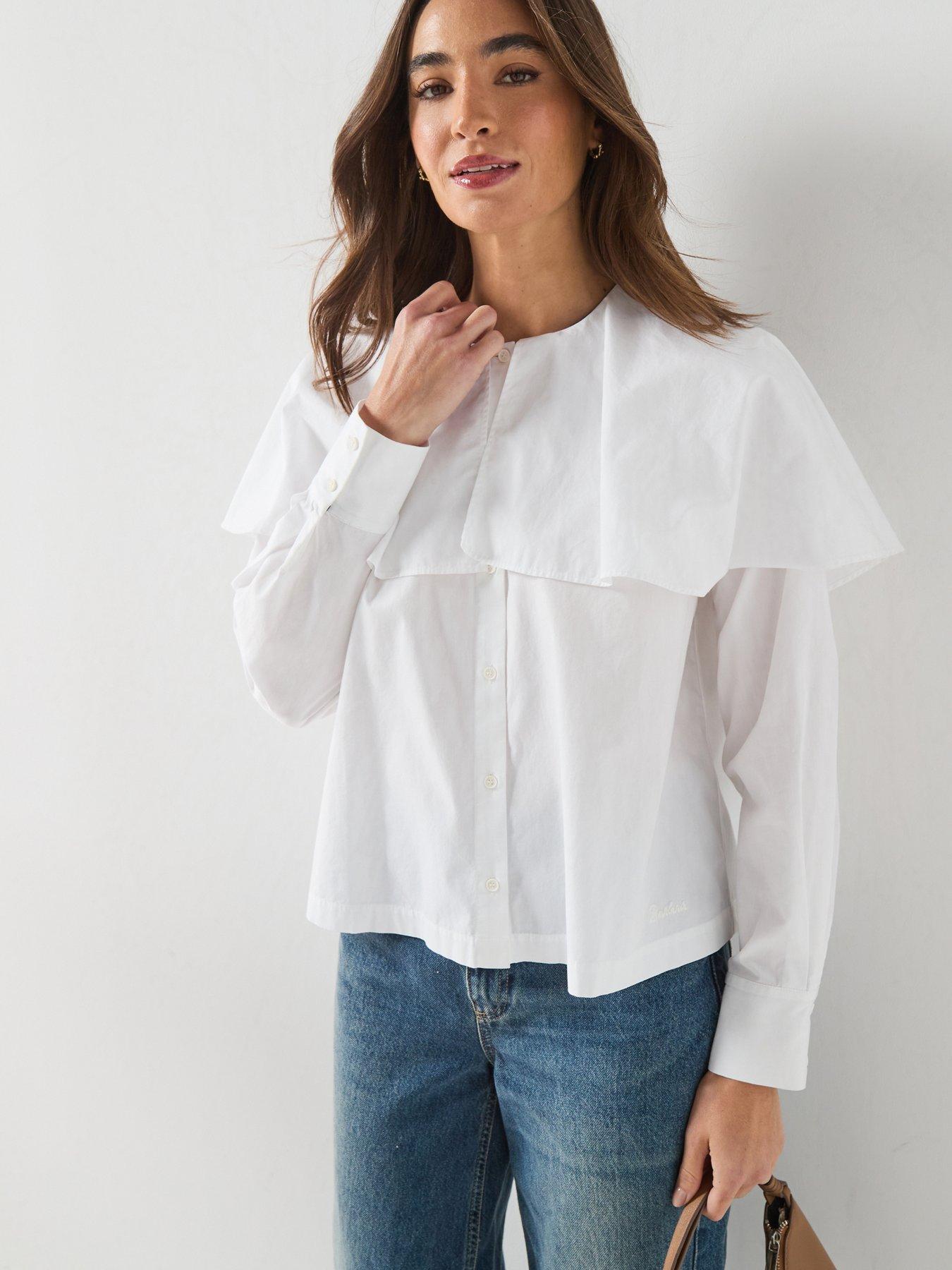 Image 1 of 6 of Barbour Womens Willowmere Cape Overlay Shirt - Cream