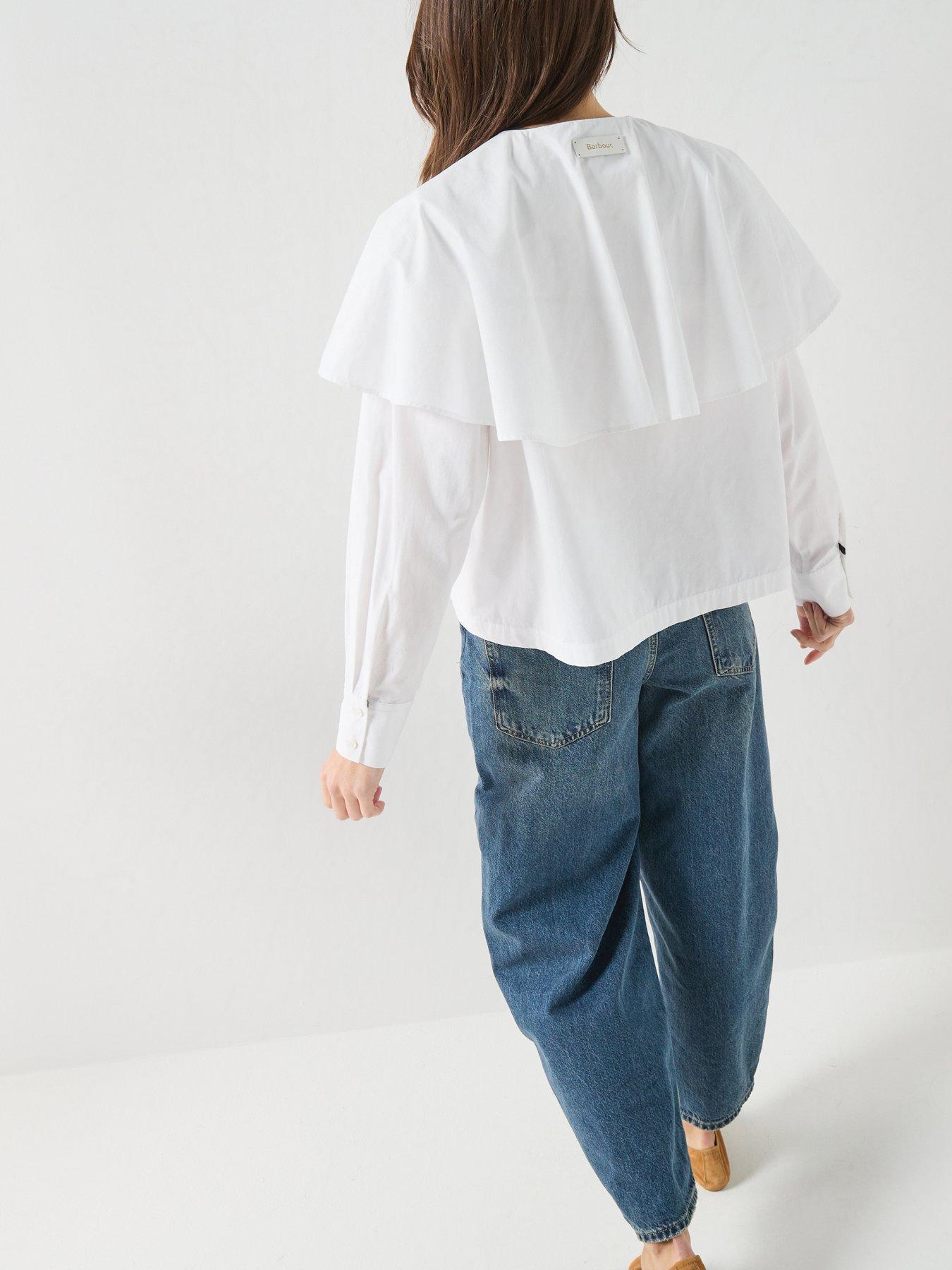 Image 2 of 6 of Barbour Womens Willowmere Cape Overlay Shirt - Cream