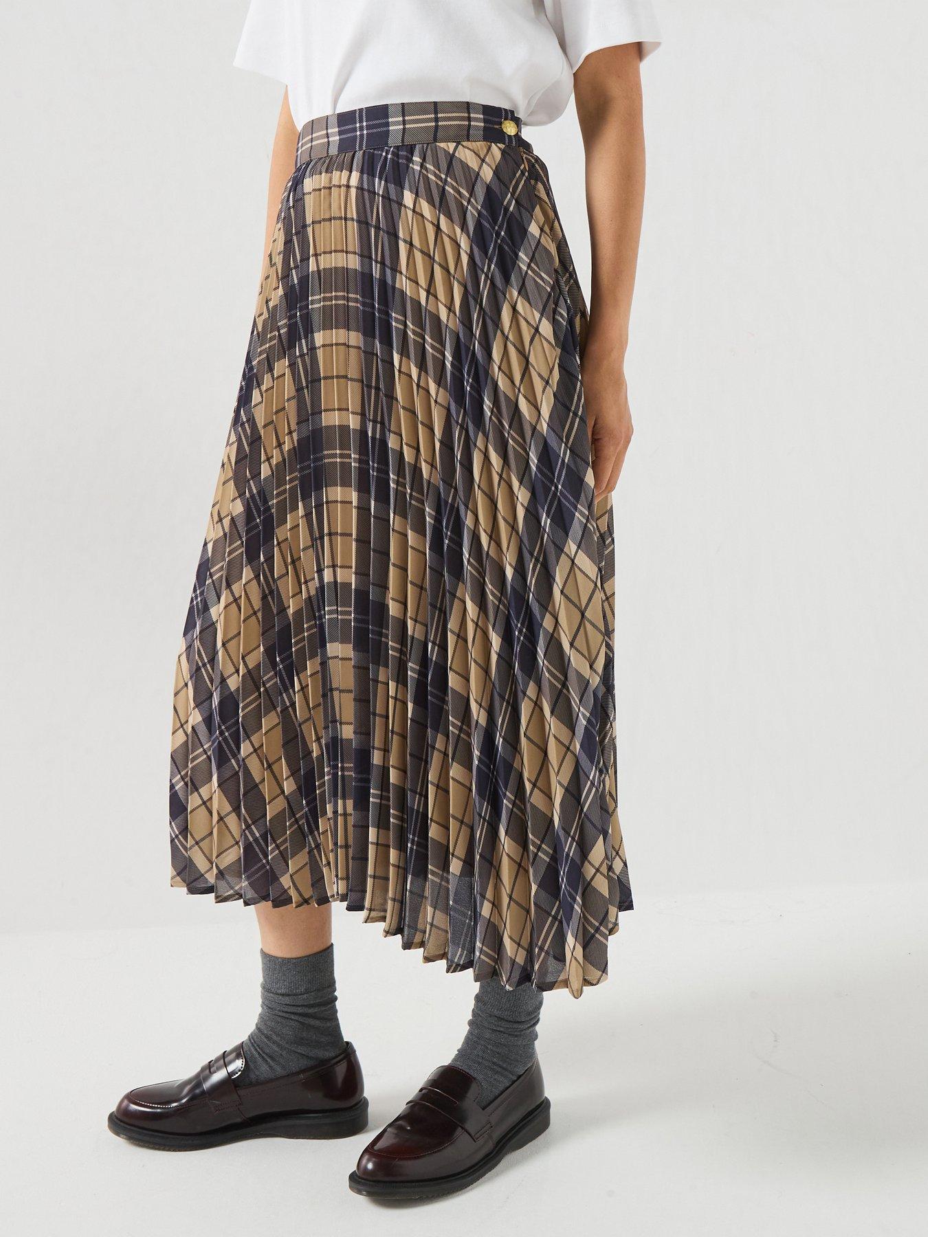 Image 1 of 6 of Barbour Ria Tartan Midi Skirt - Check