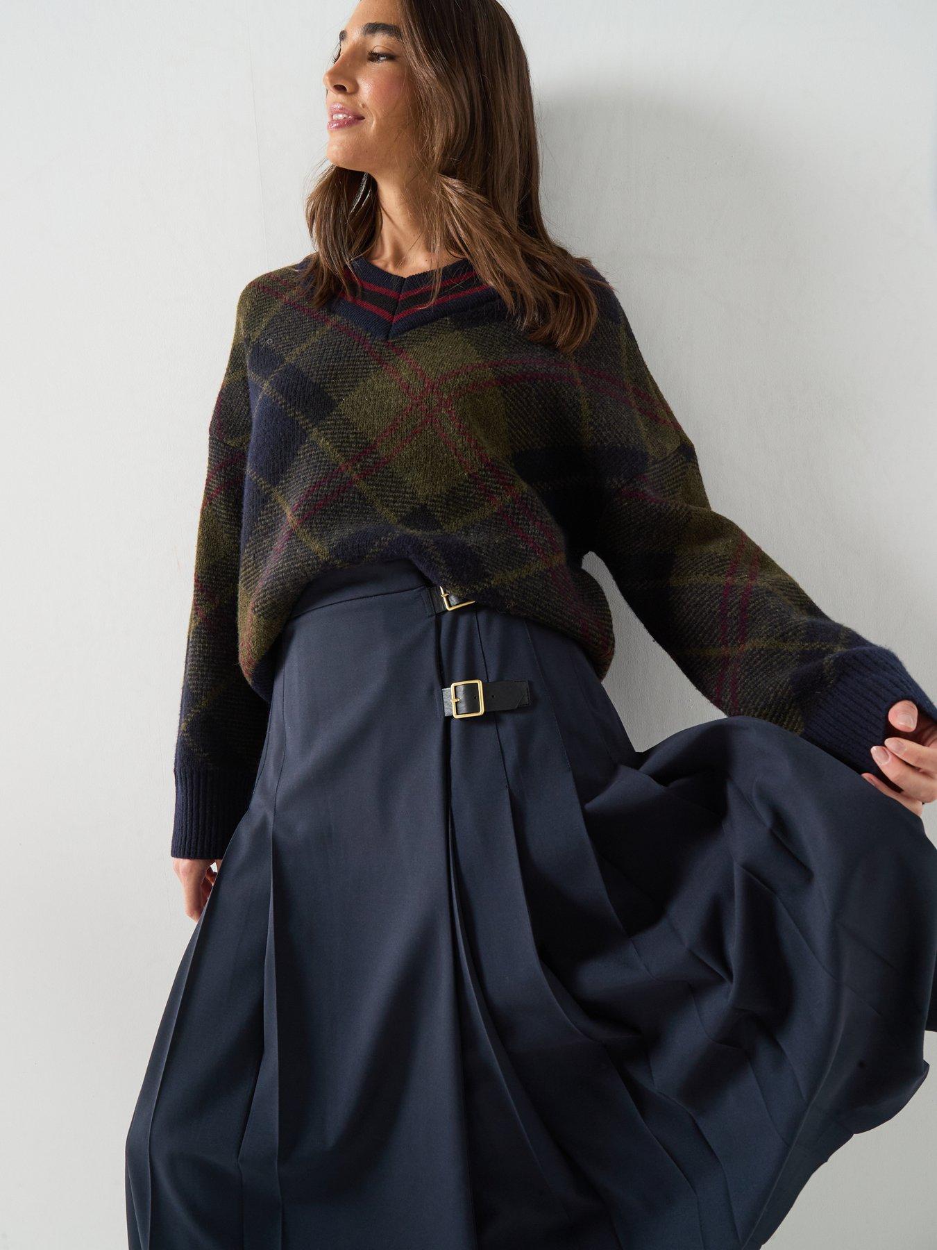 Image 4 of 6 of Barbour Delilah Midi Skirt - Blue
