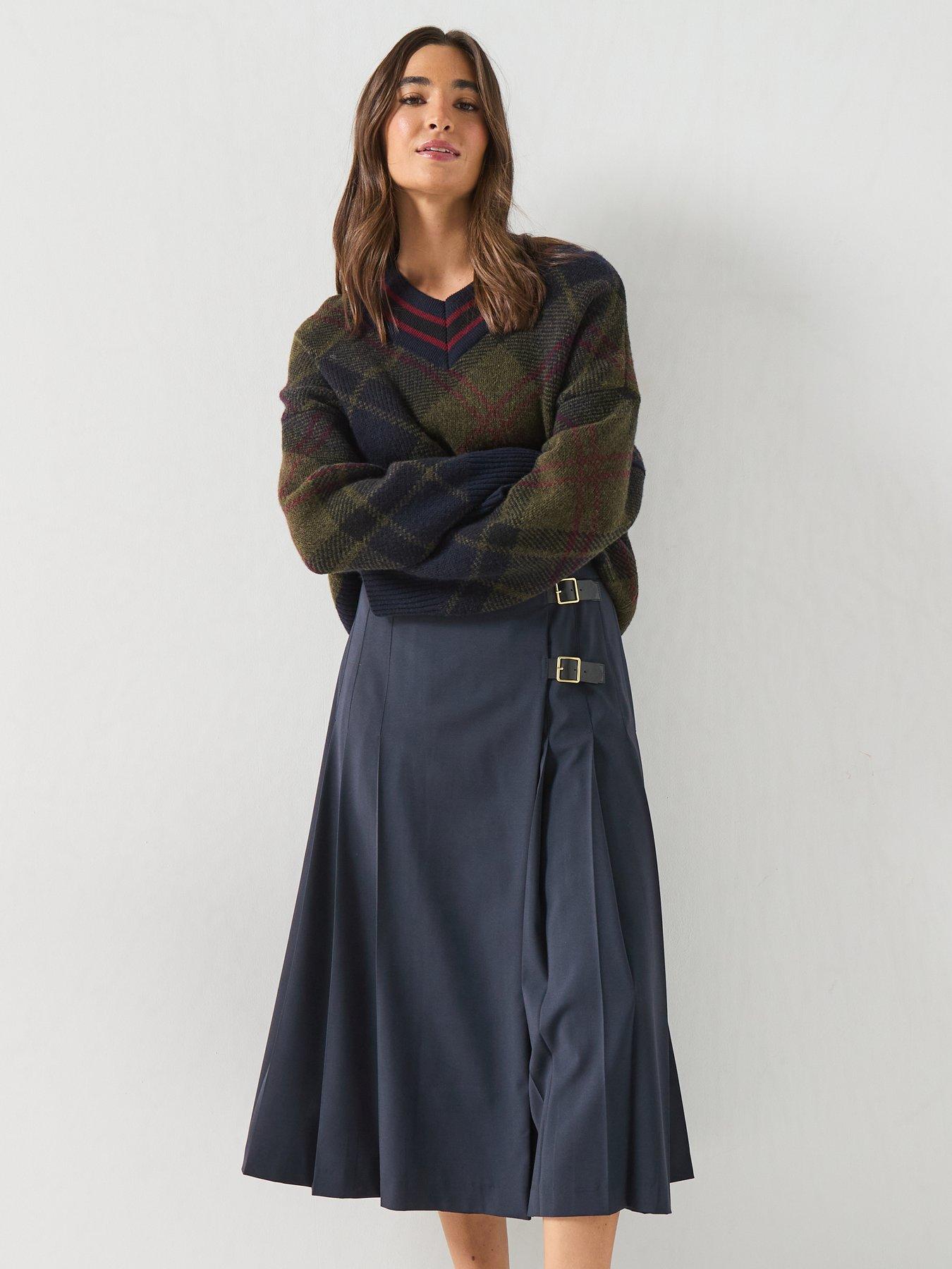 Image 5 of 6 of Barbour Delilah Midi Skirt - Blue