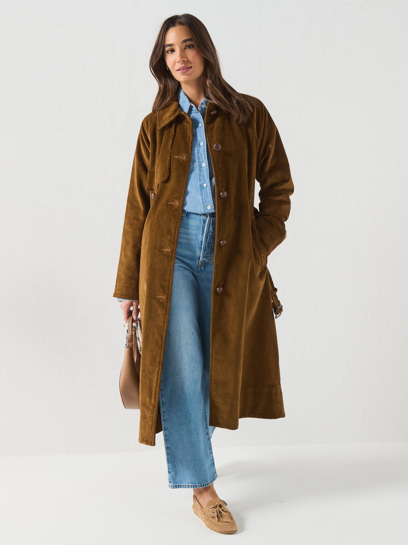 Barbour Antonella Cord Trench Casual Jacket - Brown