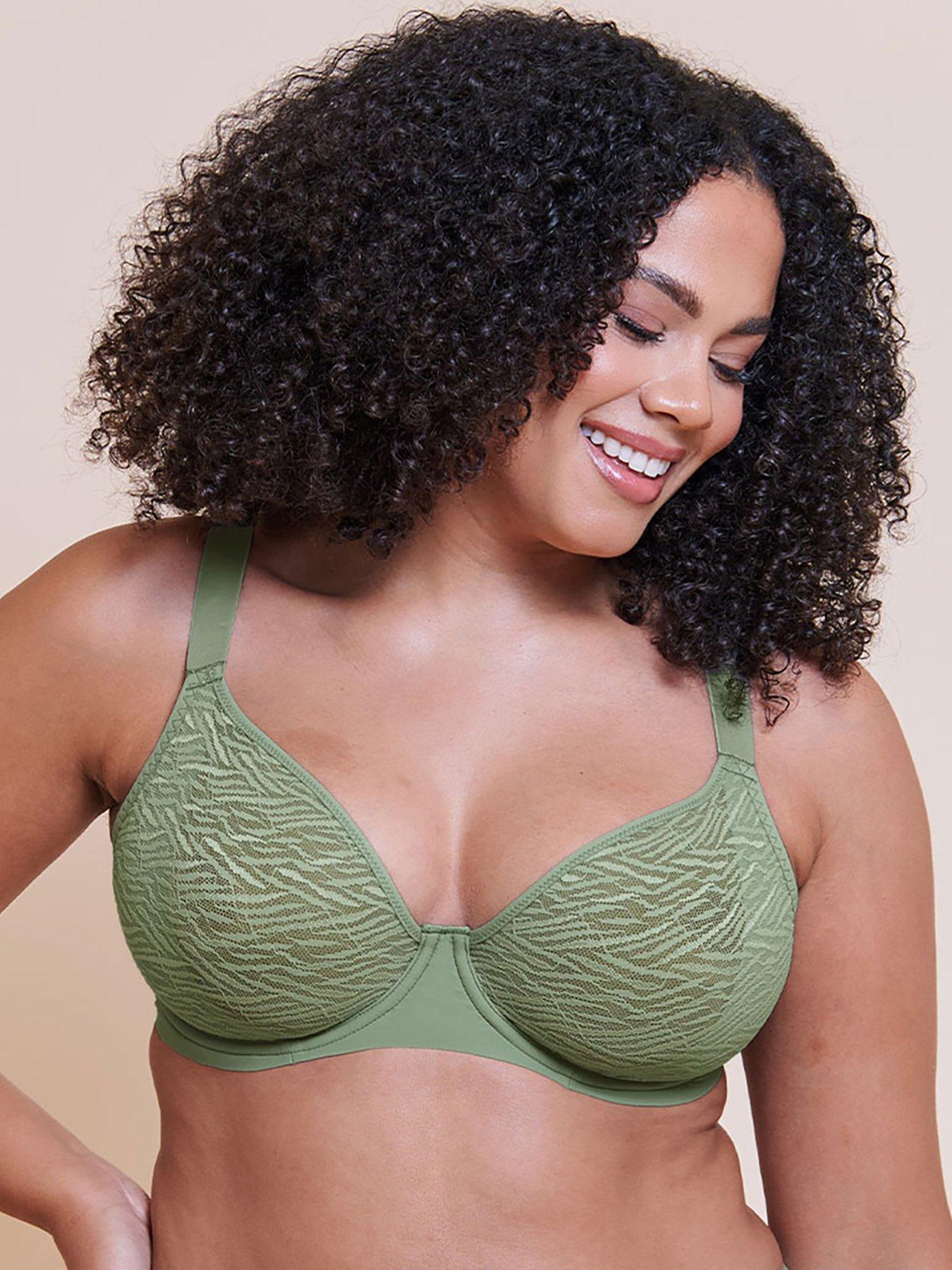 Curvy Kate Smoothie Lace Moulded Balcony Bra - Sage Green