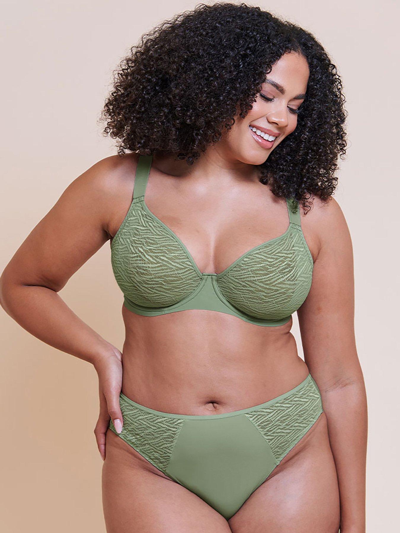Curvy Kate Smoothie Lace Brazilian Brief - Sage Green