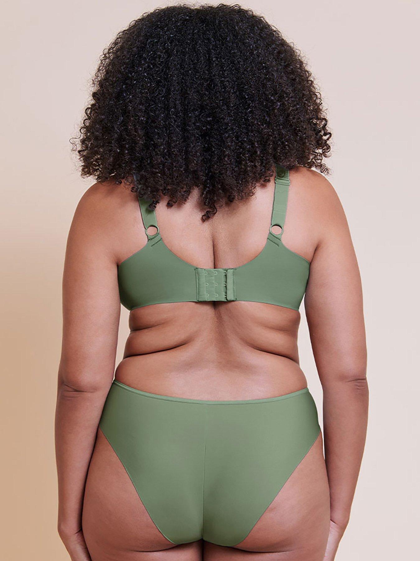 Image 2 of 6 of Curvy Kate Smoothie Lace Brazilian Brief - Sage Green