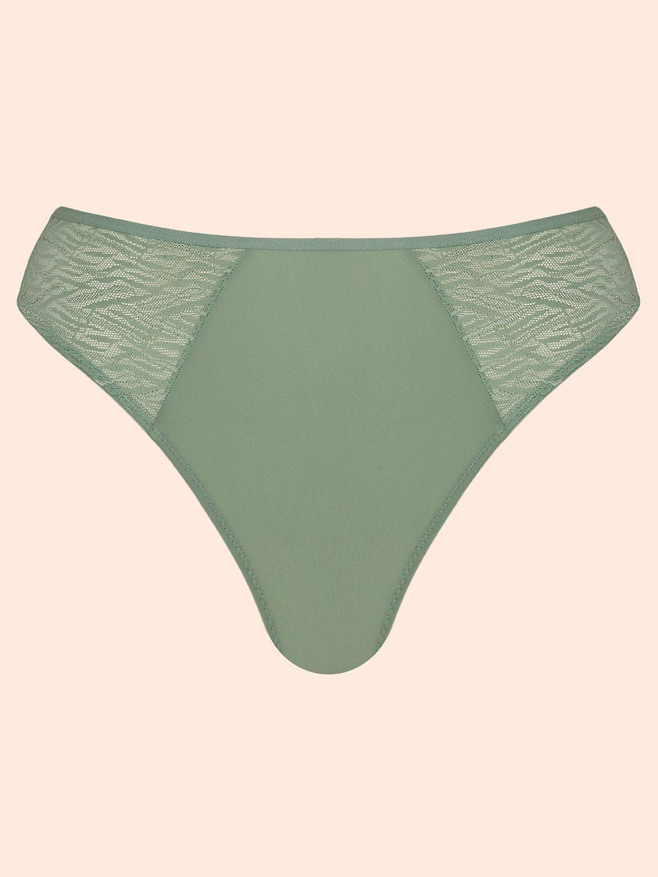 Image 6 of 6 of Curvy Kate Smoothie Lace Brazilian Brief - Sage Green