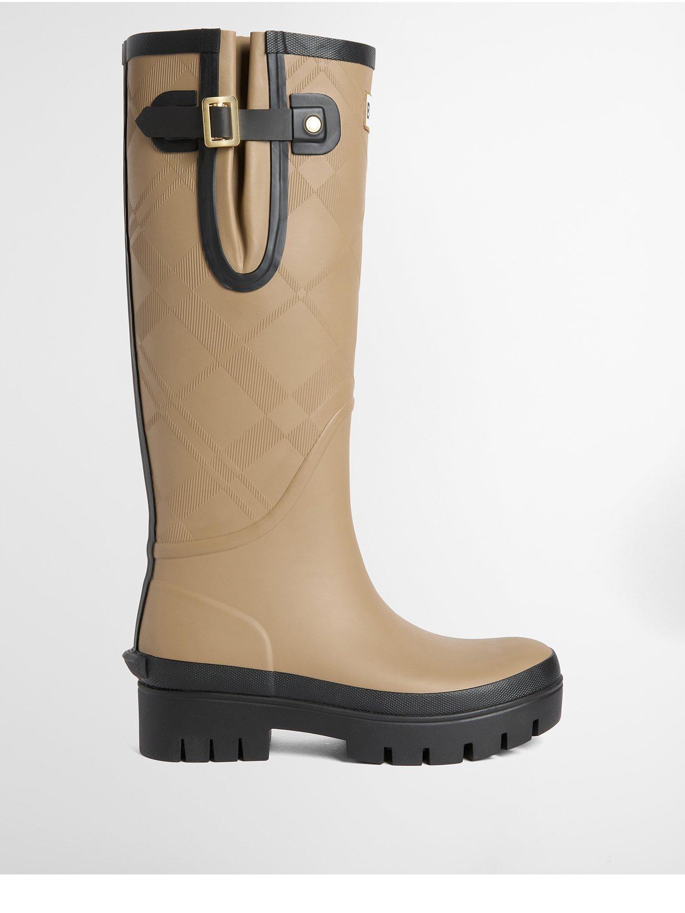 Barbour Leighton Tartan Wellingtons - Brown