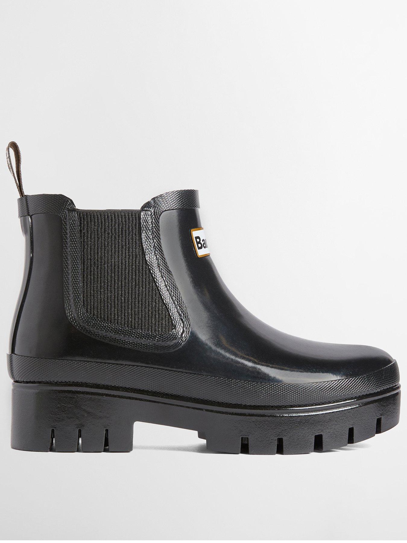 Image 1 of 5 of Barbour Halton Faux Fur Lined Ankle Wellingtons - Black