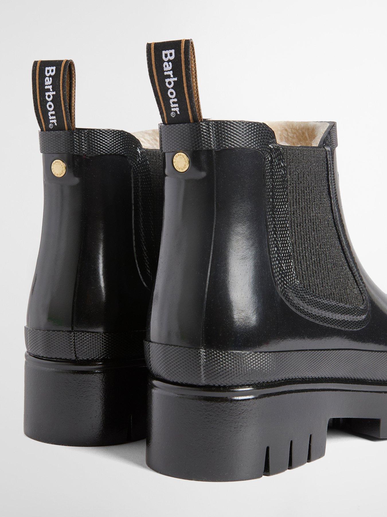 Image 4 of 5 of Barbour Halton Faux Fur Lined Ankle Wellingtons - Black