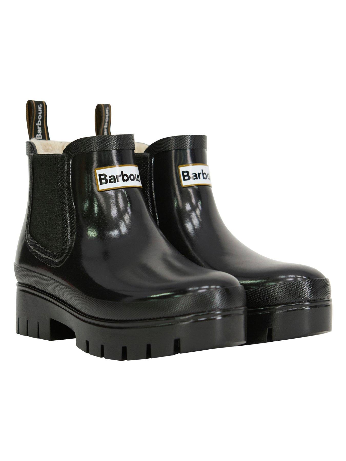 Image 5 of 5 of Barbour Halton Faux Fur Lined Ankle Wellingtons - Black