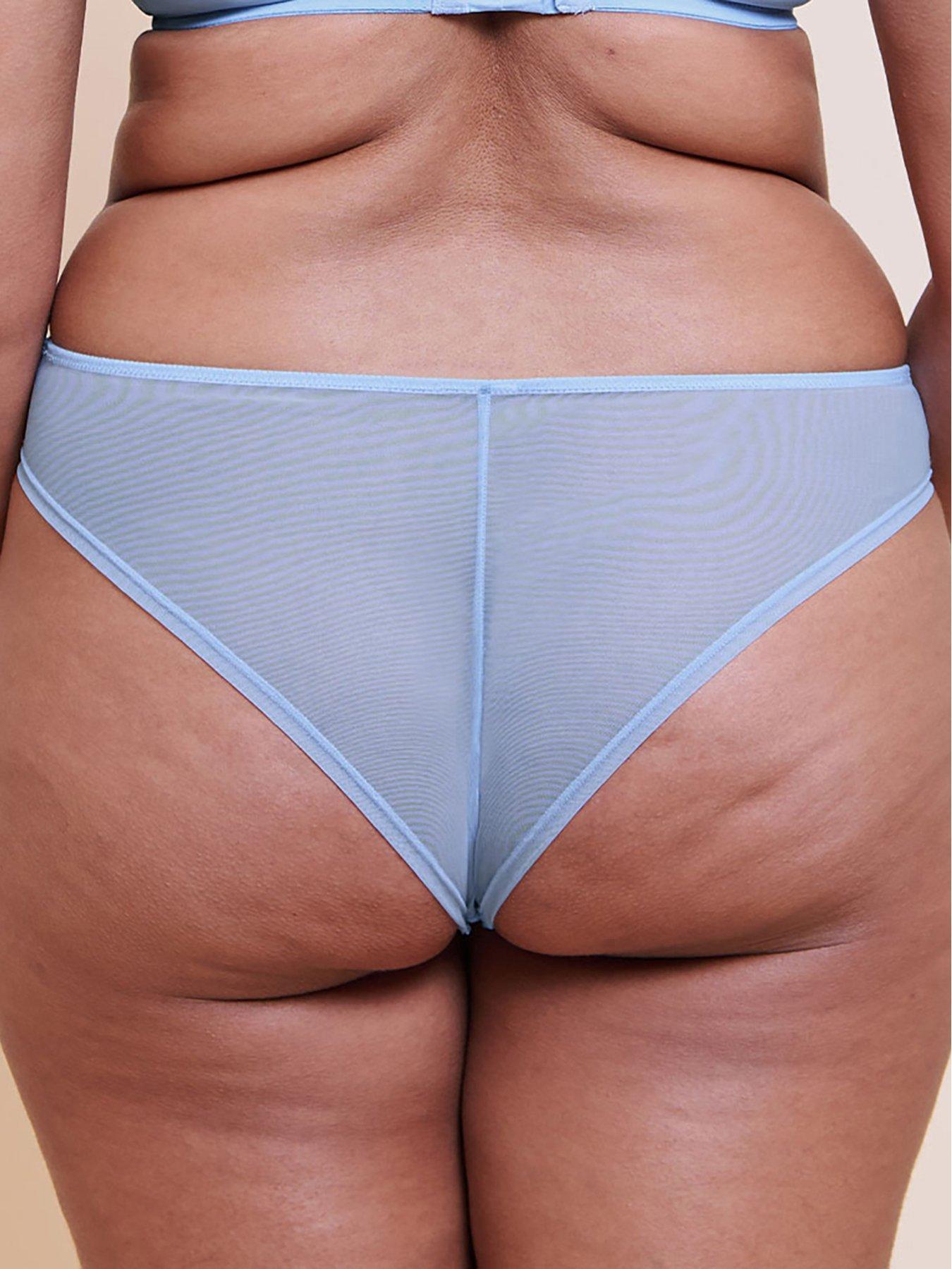 Image 2 of 6 of Curvy Kate Curvy Kate Lightstyle Scallop Brazilian Brief- Light Blue/silver
