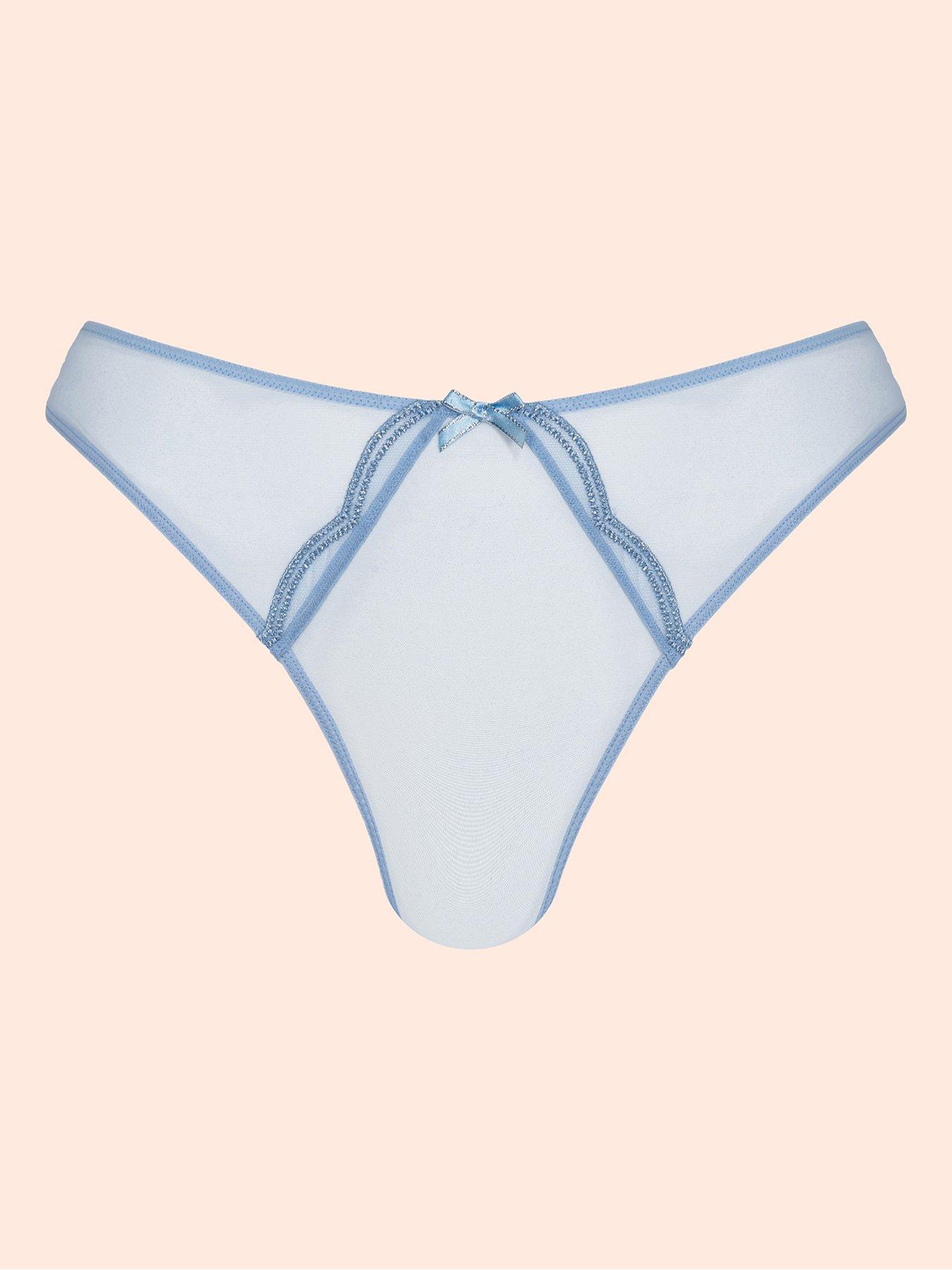 Image 6 of 6 of Curvy Kate Curvy Kate Lightstyle Scallop Brazilian Brief- Light Blue/silver