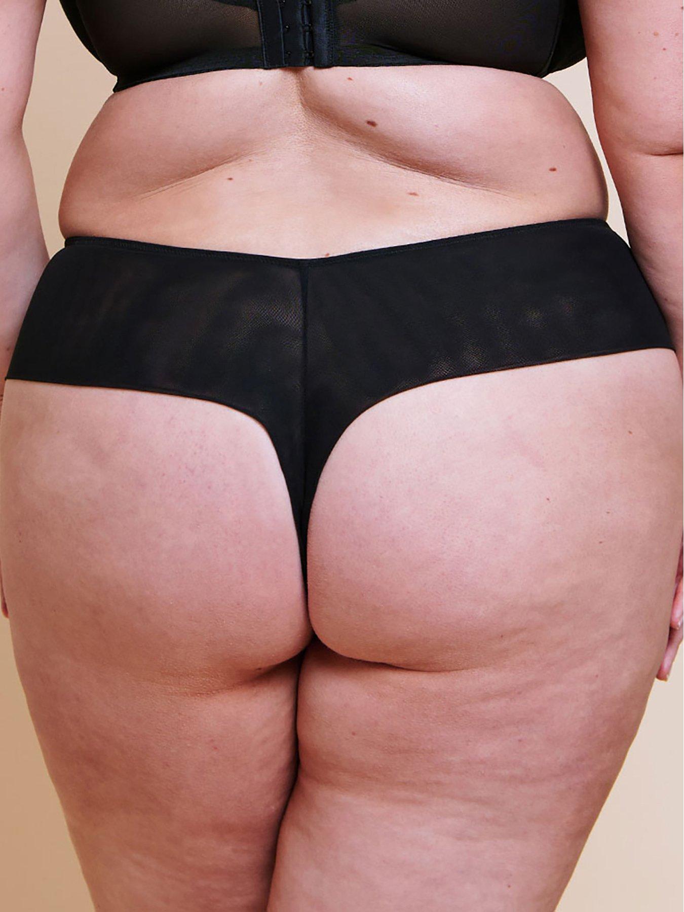 Image 2 of 6 of Curvy Kate Flare Deep Thong - Black
