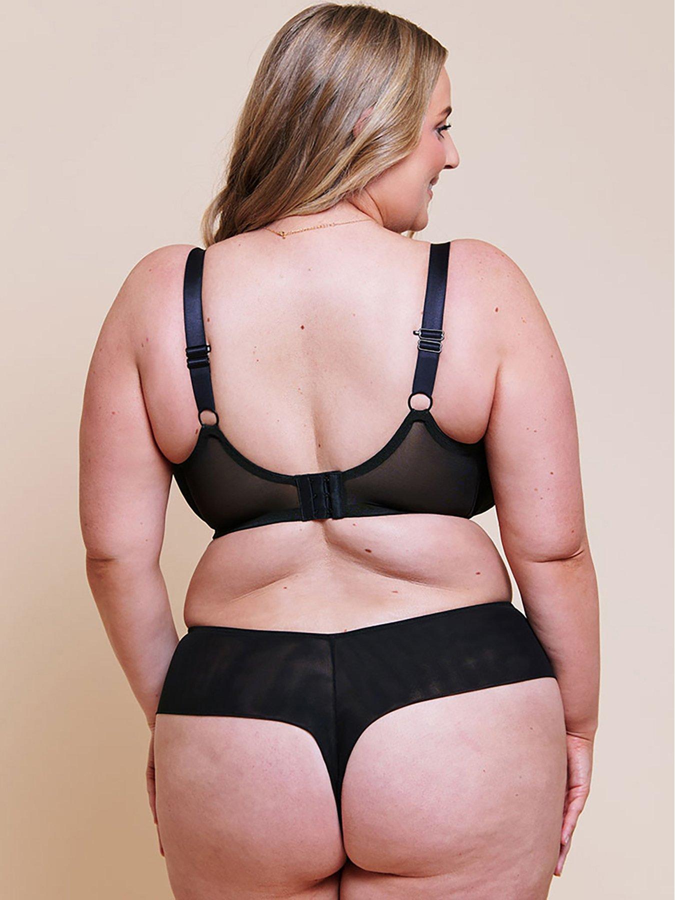 Image 4 of 6 of Curvy Kate Flare Deep Thong - Black