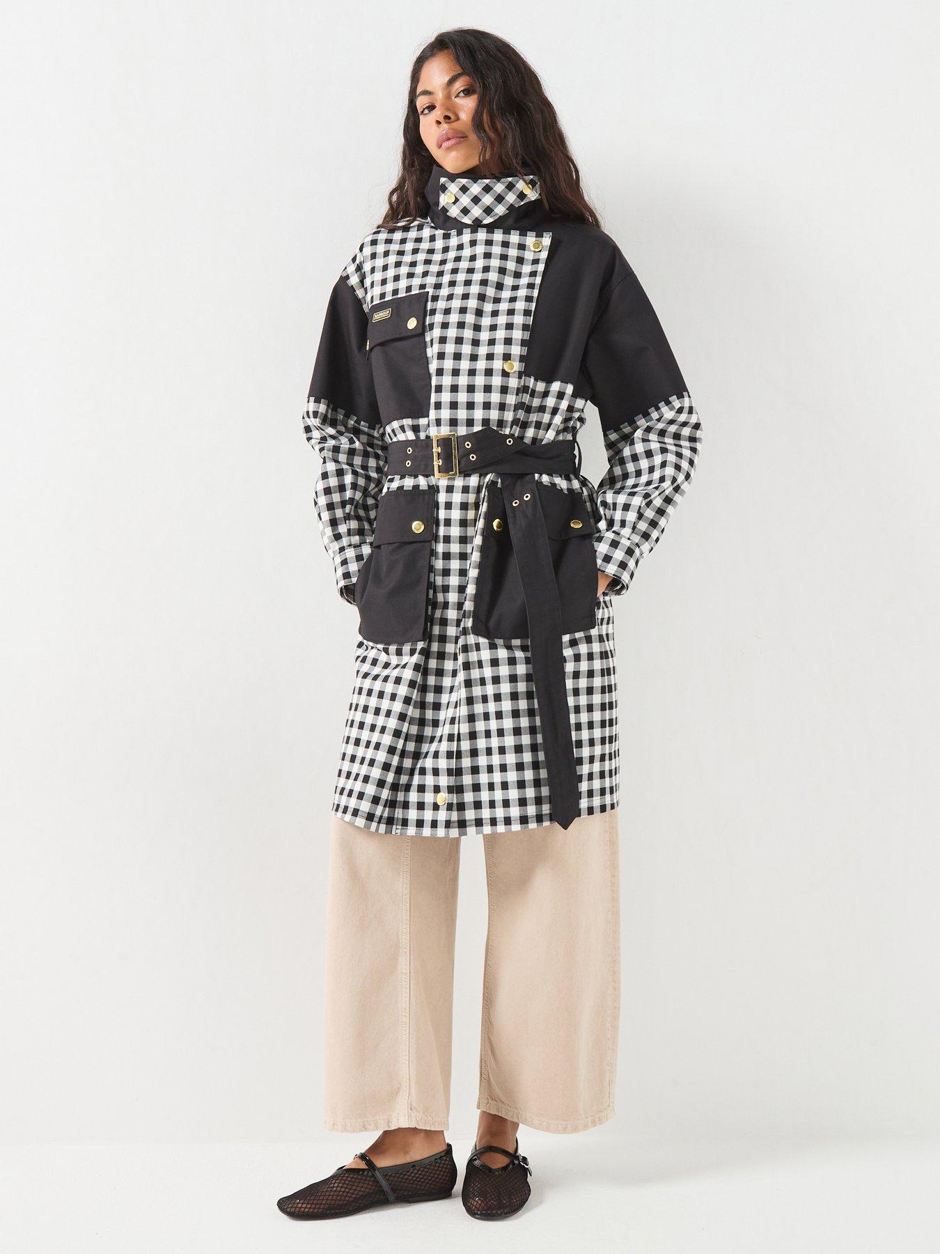 Barbour International Gea Check Showerproof Jacket - White/black