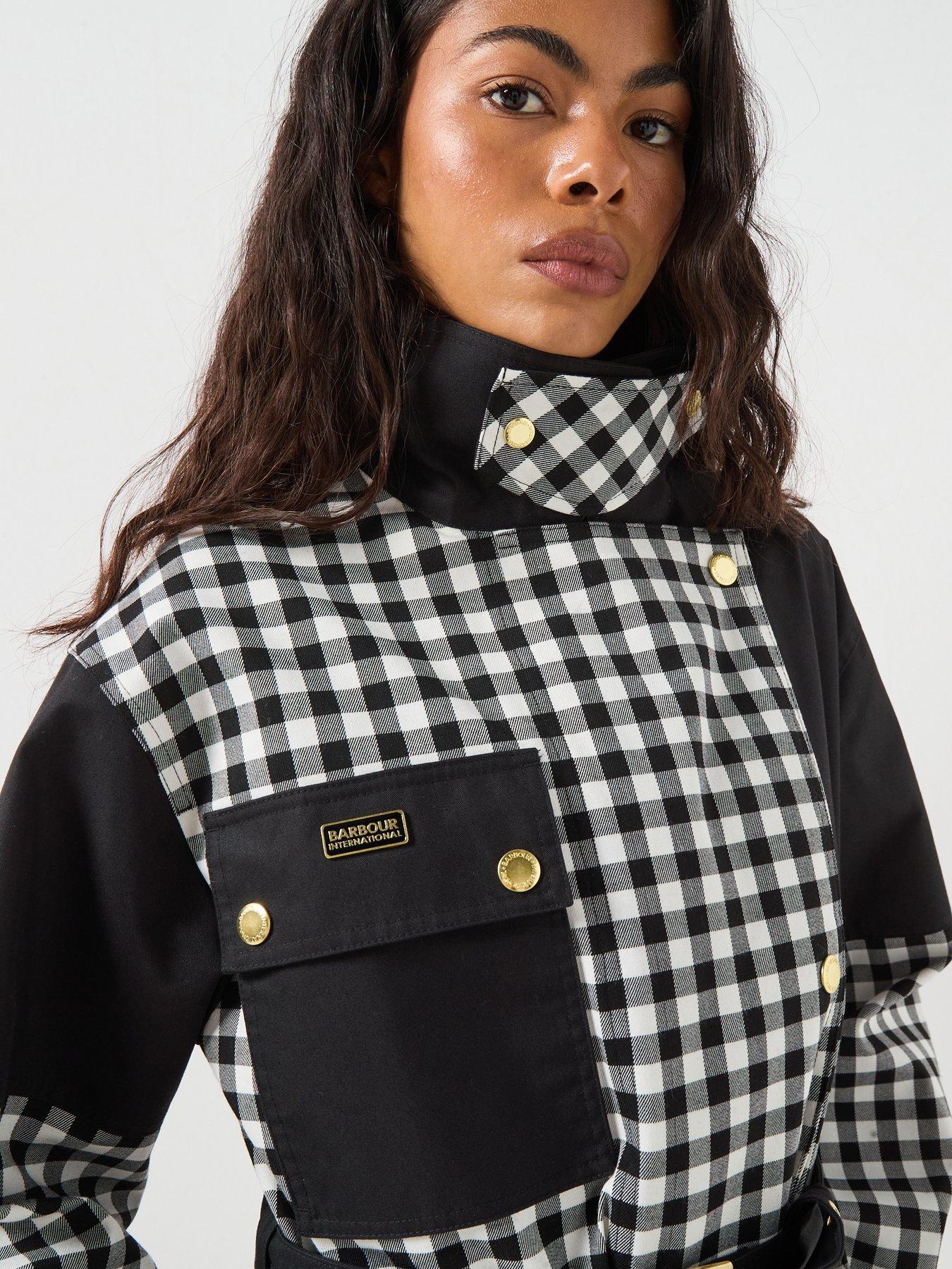 Barbour International Gea Check Showerproof Jacket - White/black