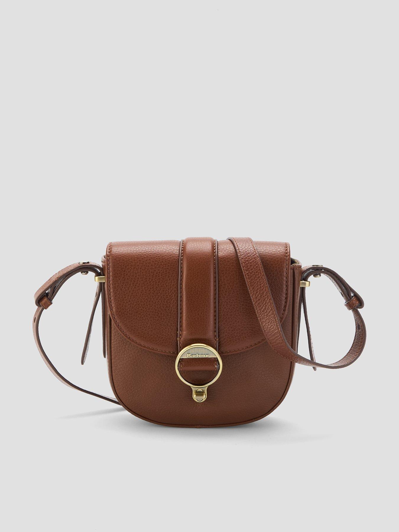 Image 1 of 4 of Barbour Womens Saddle Ring Hardware Crossbody Bag - Brown